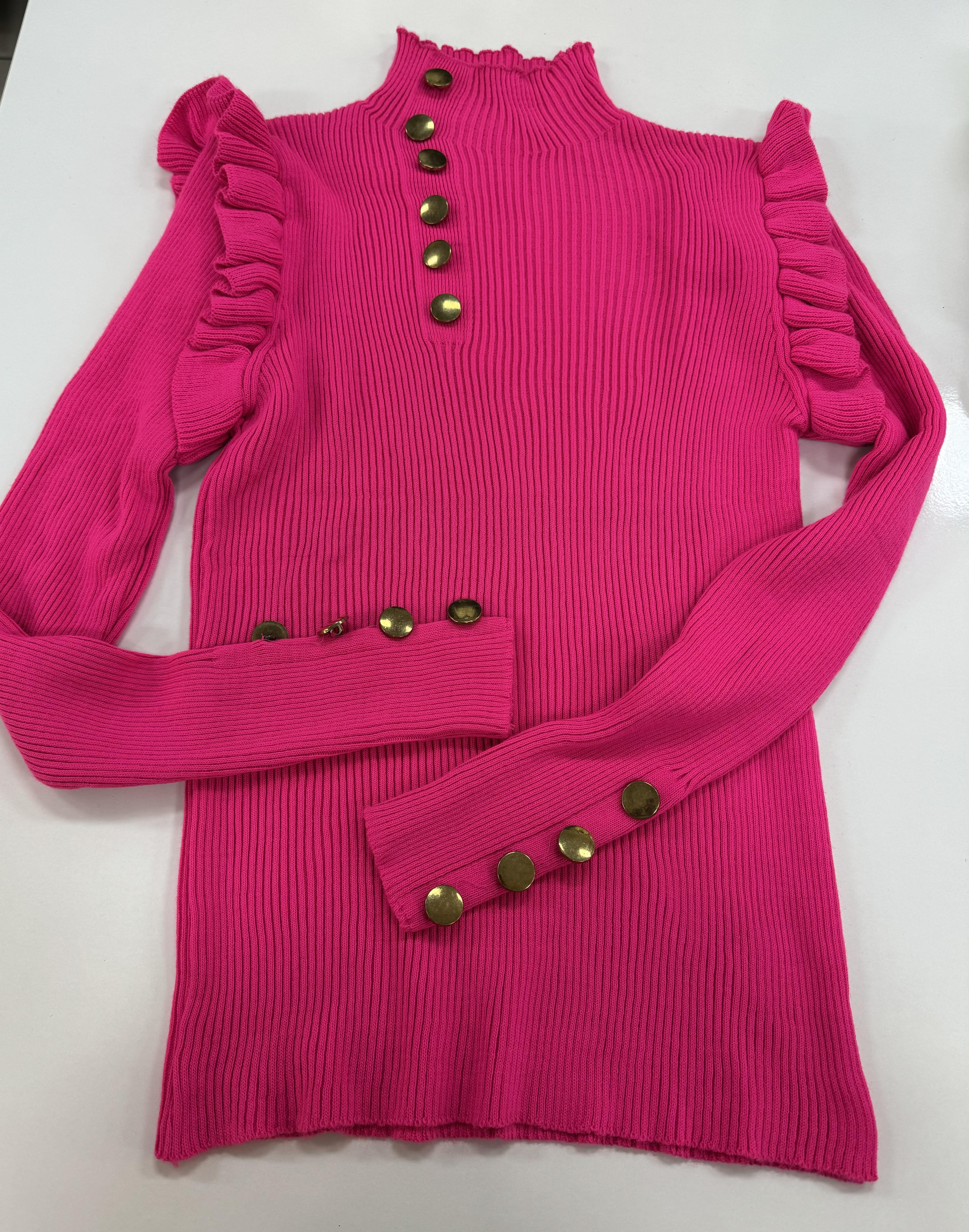 Gol Düğmeli Triko Kazak