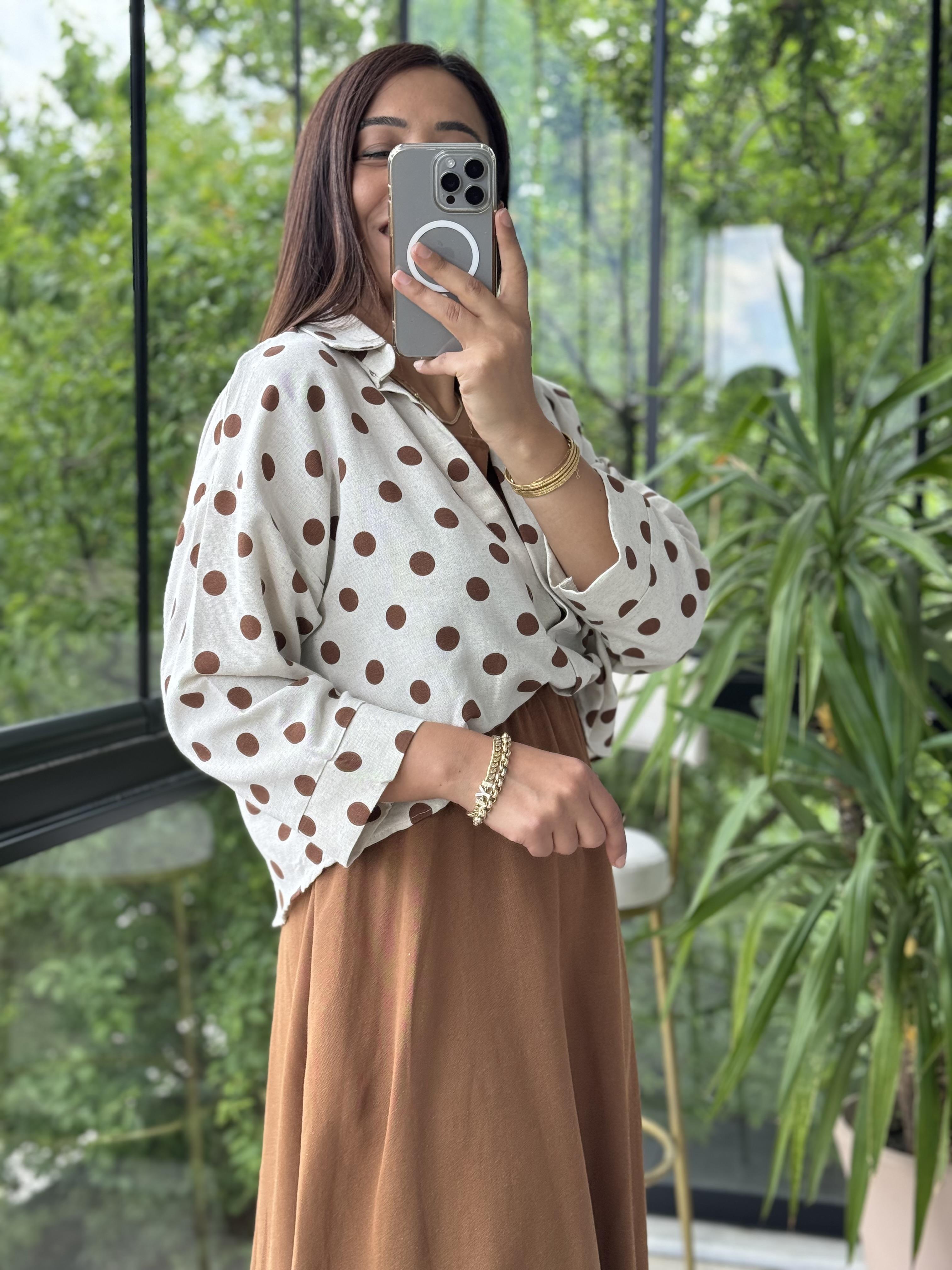 Gömlekli Elbise Kahve