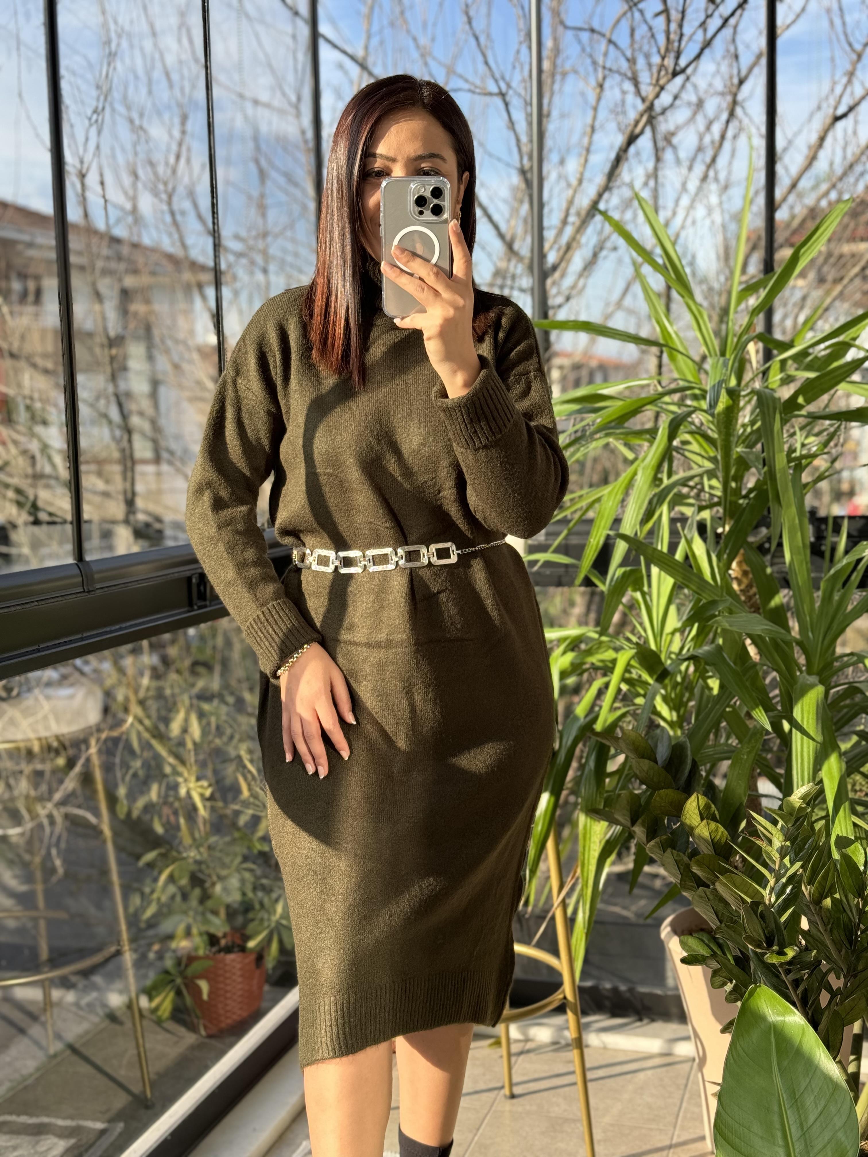 Kazak Elbise Haki Yeşili