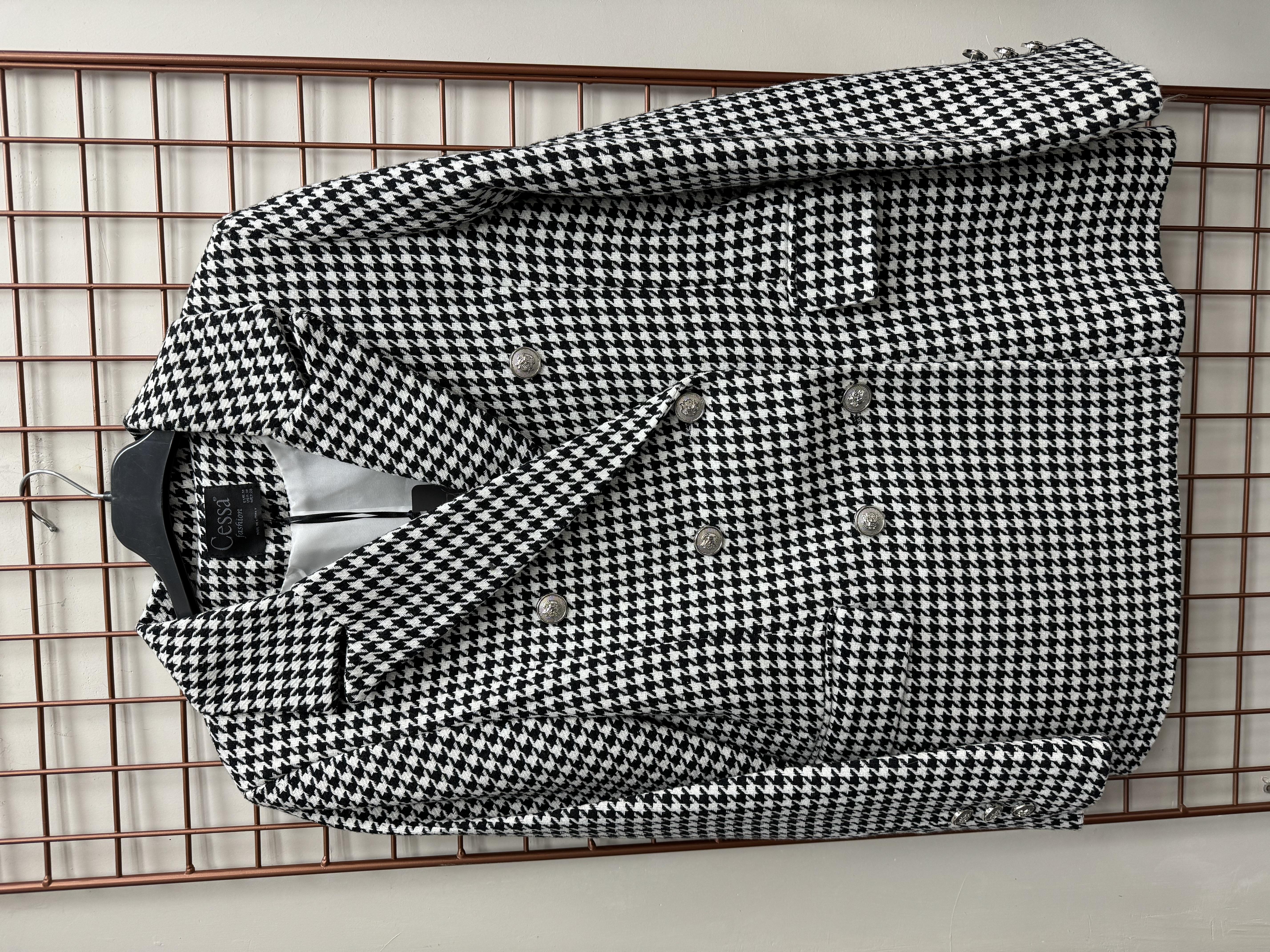 Kazayağı Tüvit Blazer Ceket Siyah