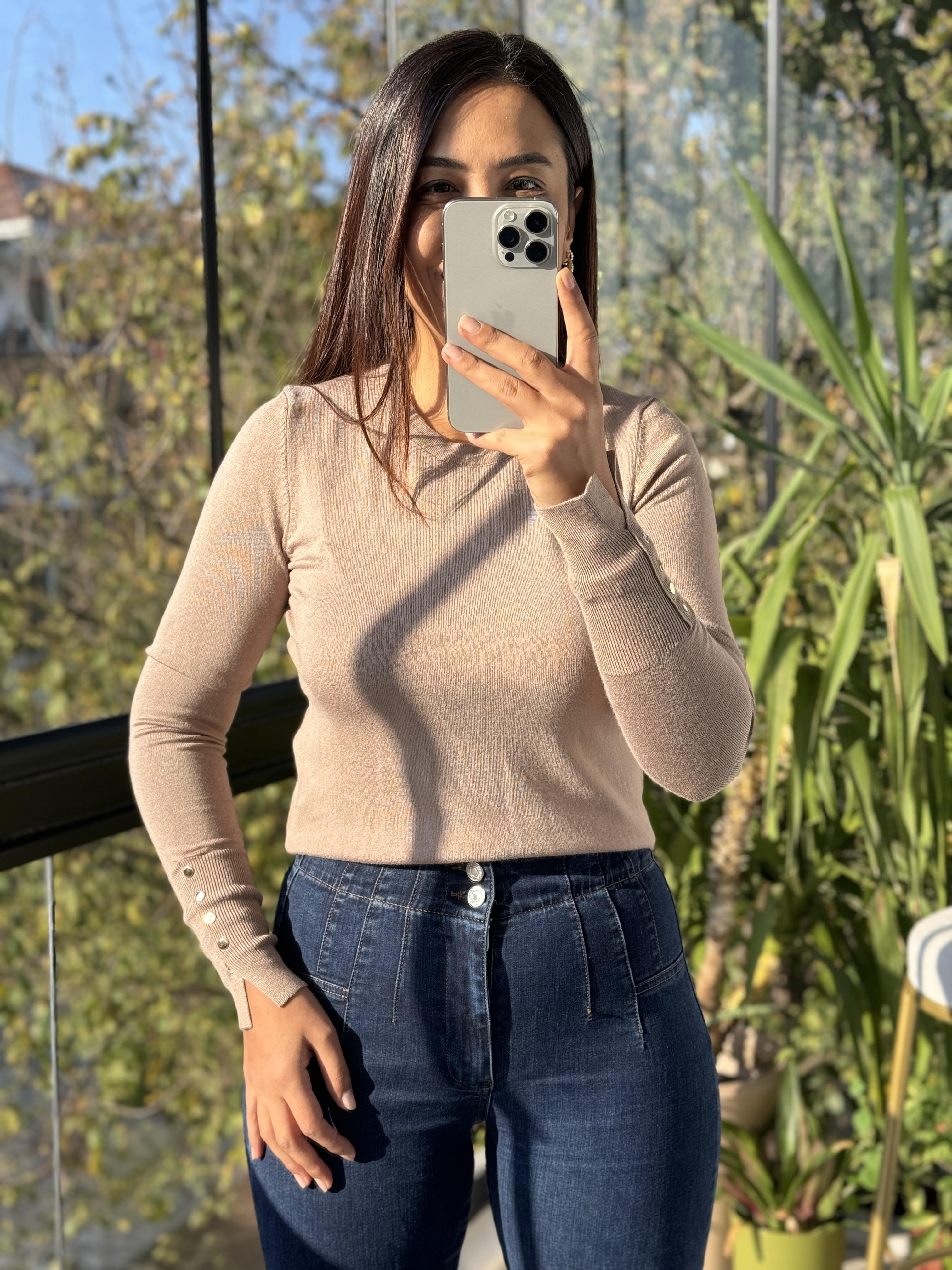 Kol Ortası Droplu Kazak Vizon