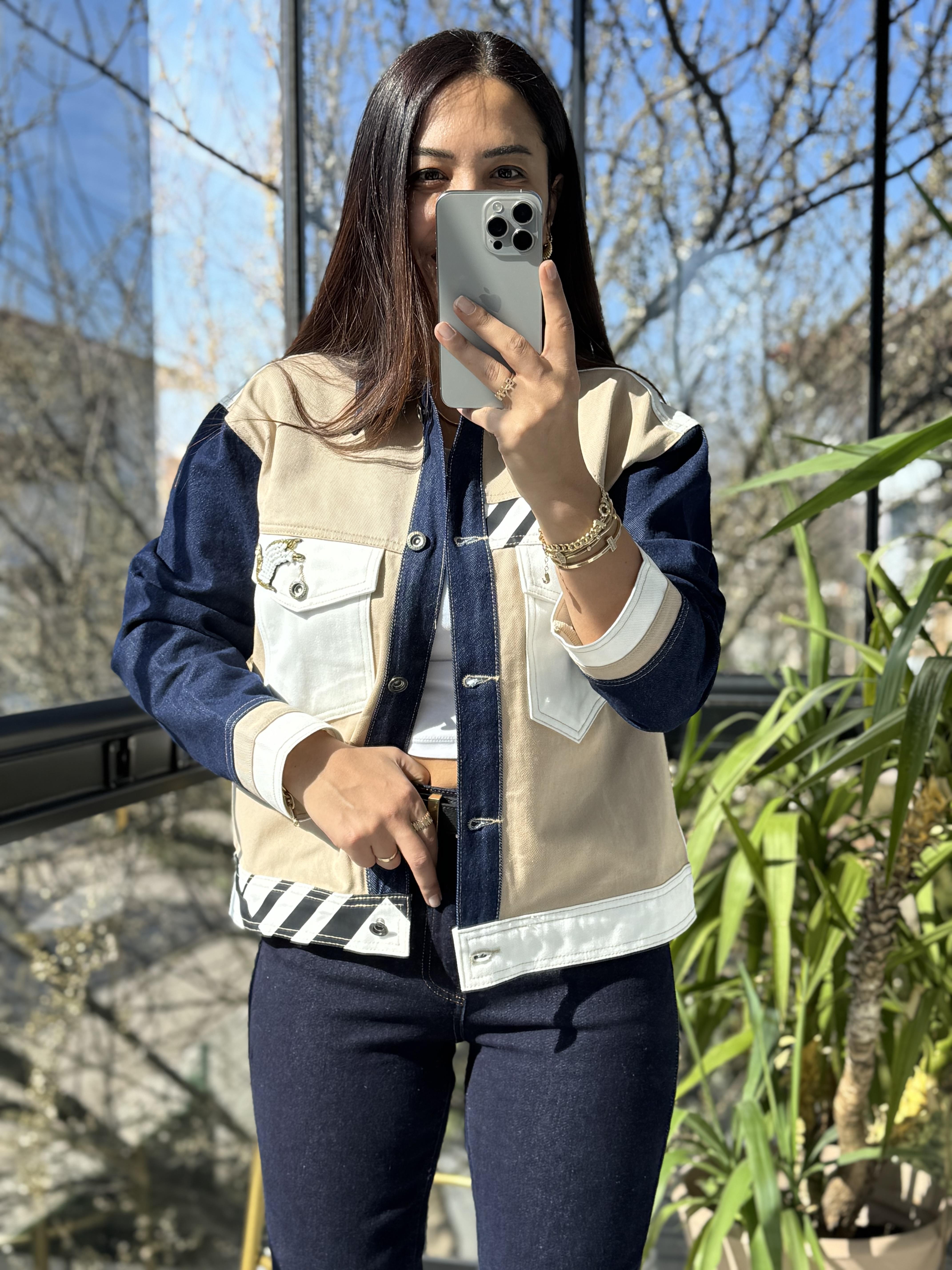 Kuş Detaylı Ceket Bej