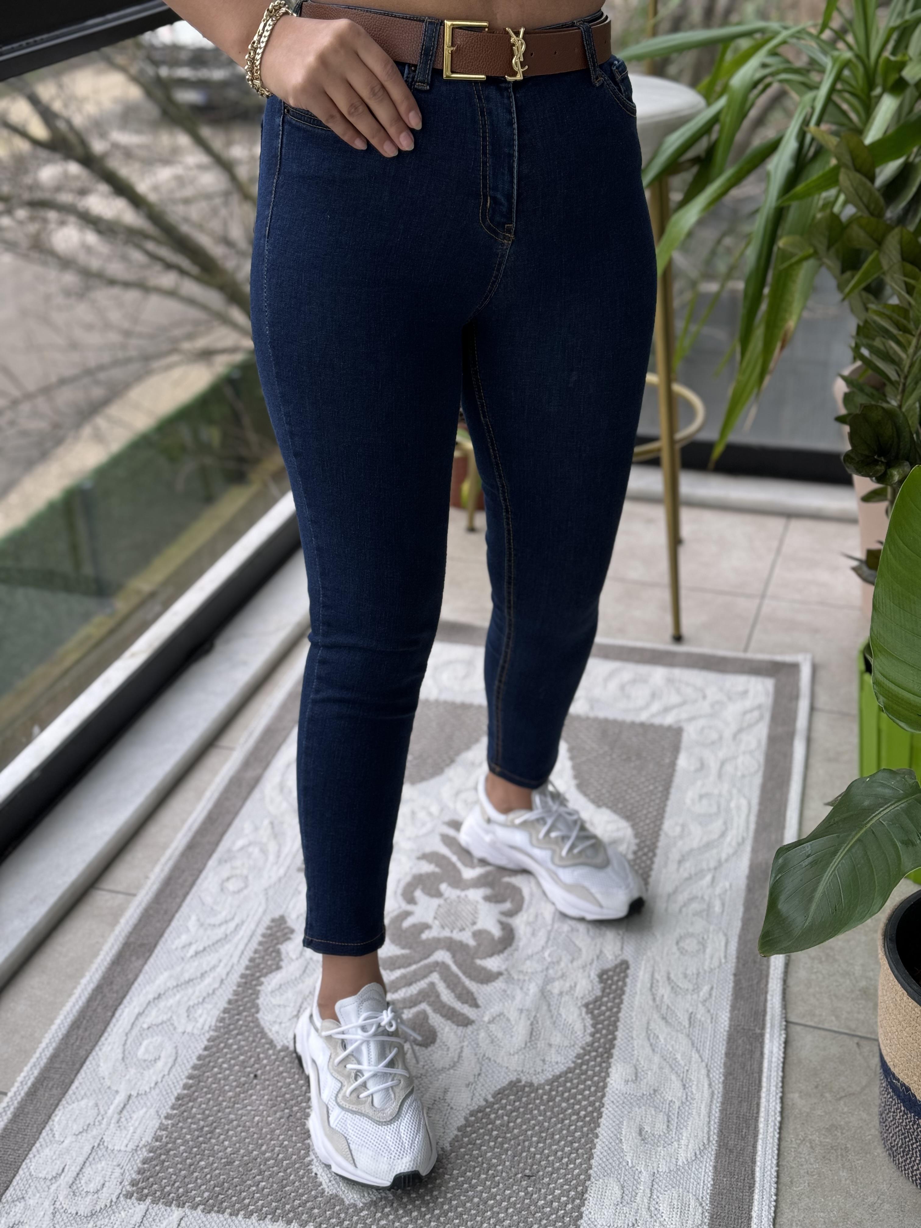 Lacivert Toparlayıcı Skinny Jean