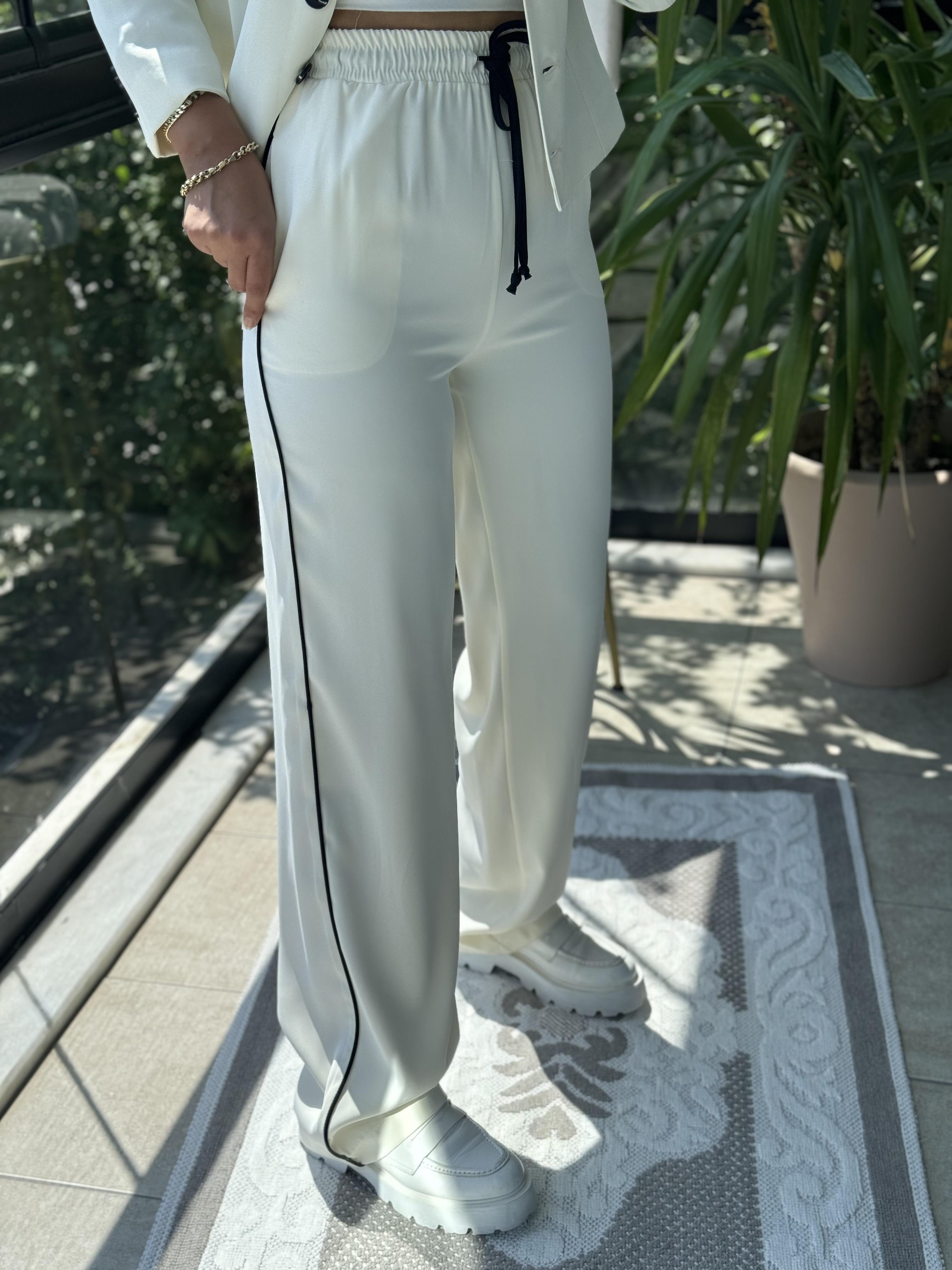 Lüx Ceket Pantolon Takım Beyaz