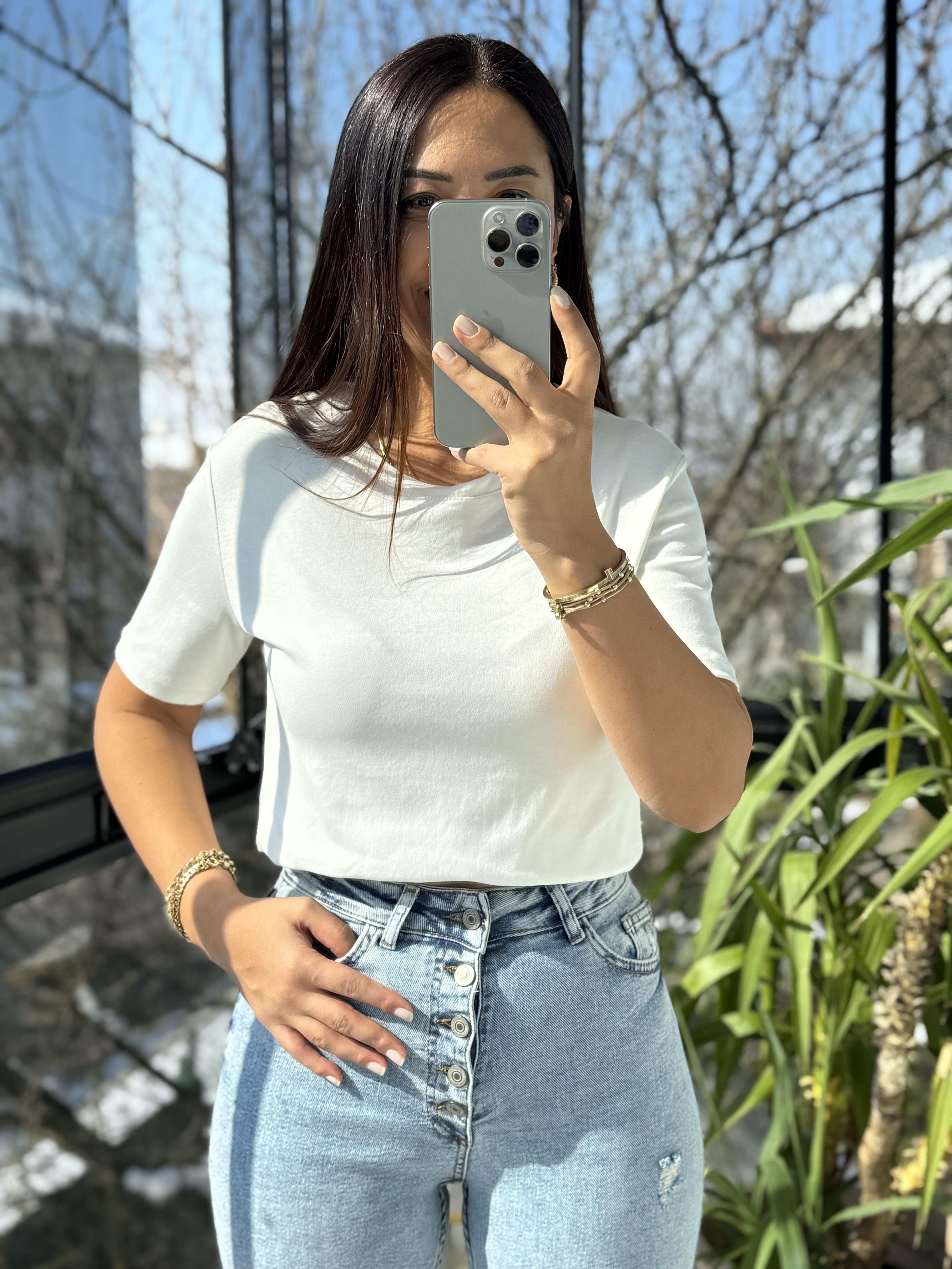 Massi Basic Tişört Ekru