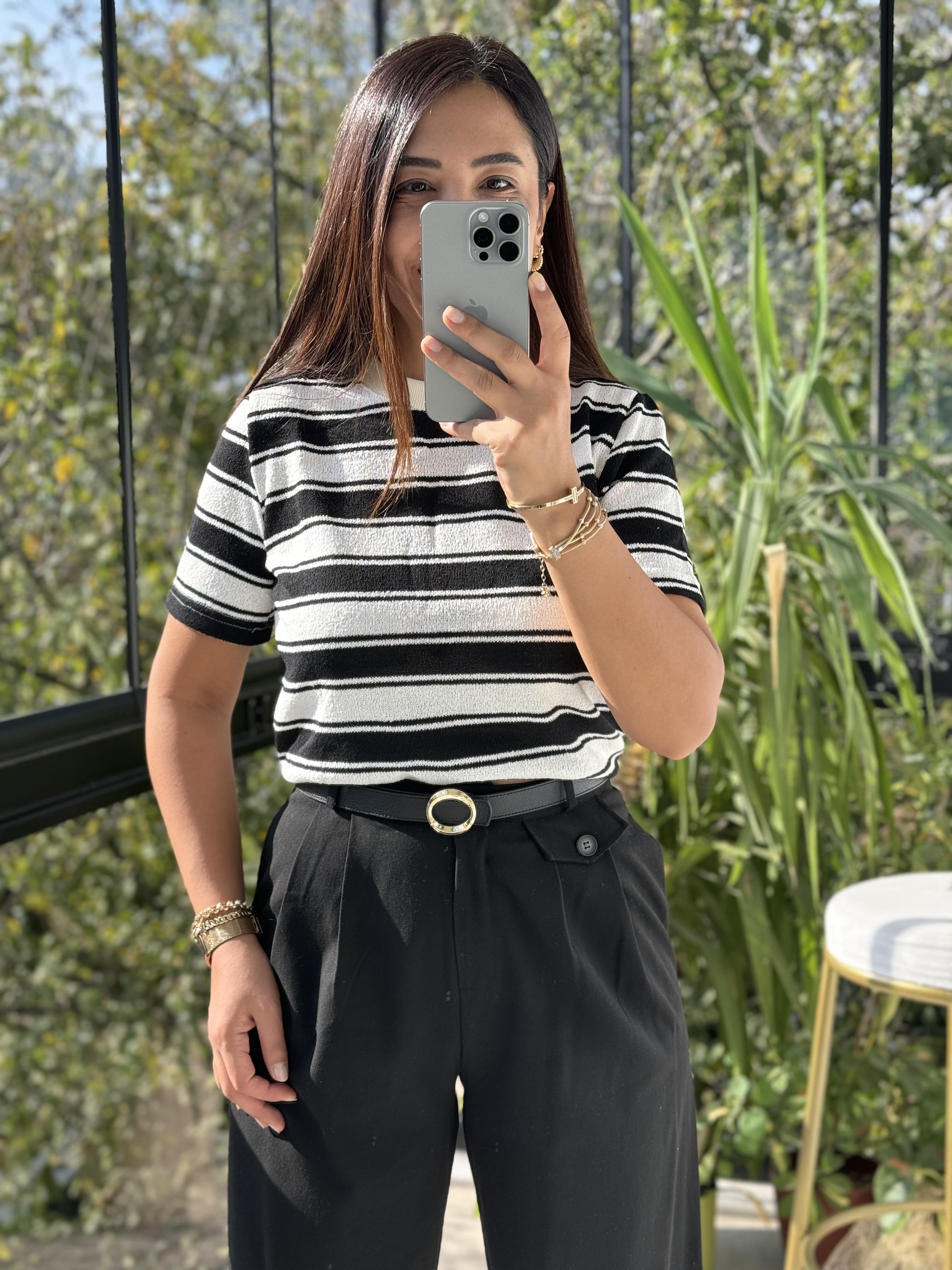 Massi Kısa Kol Triko Siyah