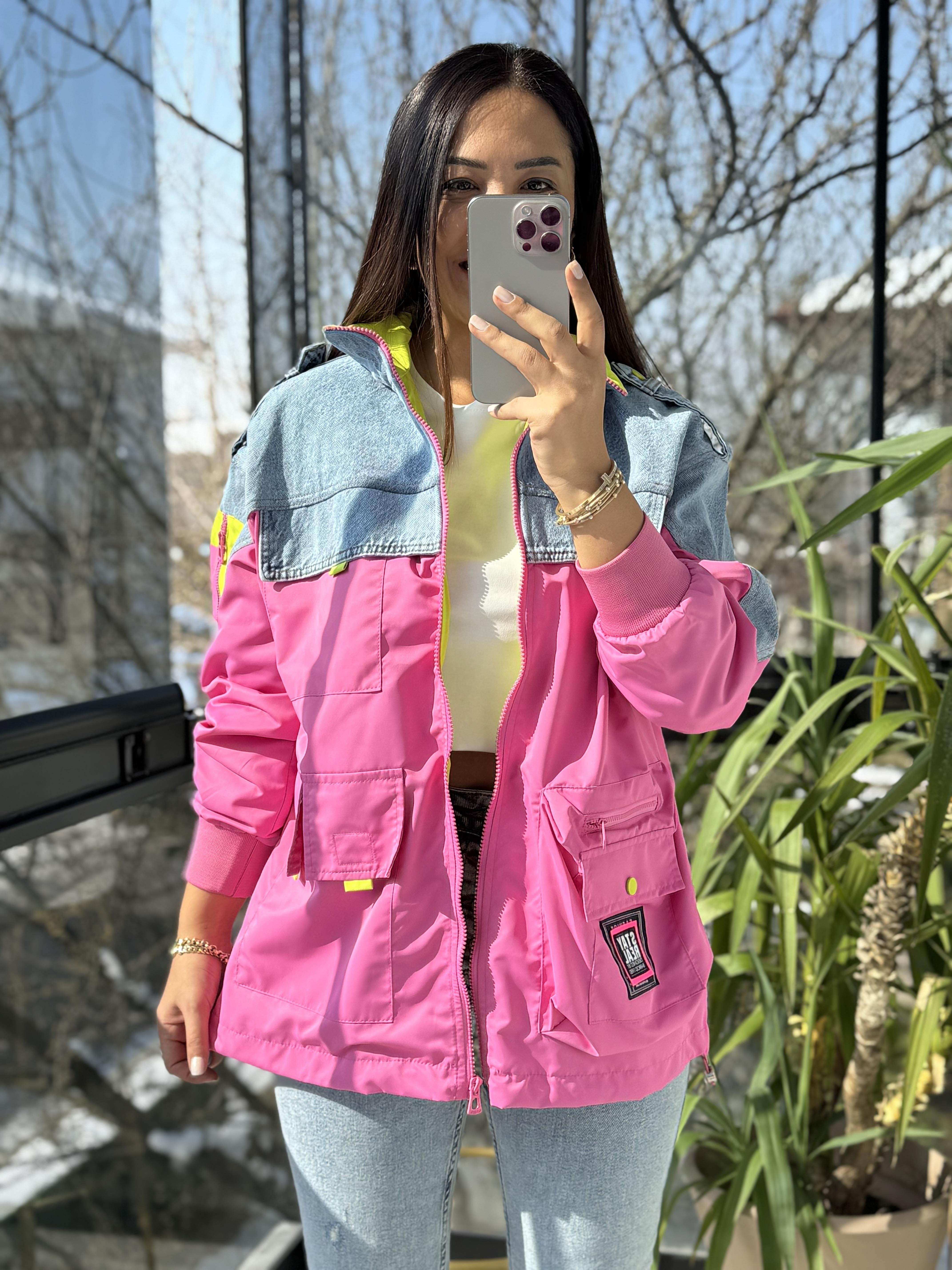 Mix Pilot Ceket Yağmurluk Pembe