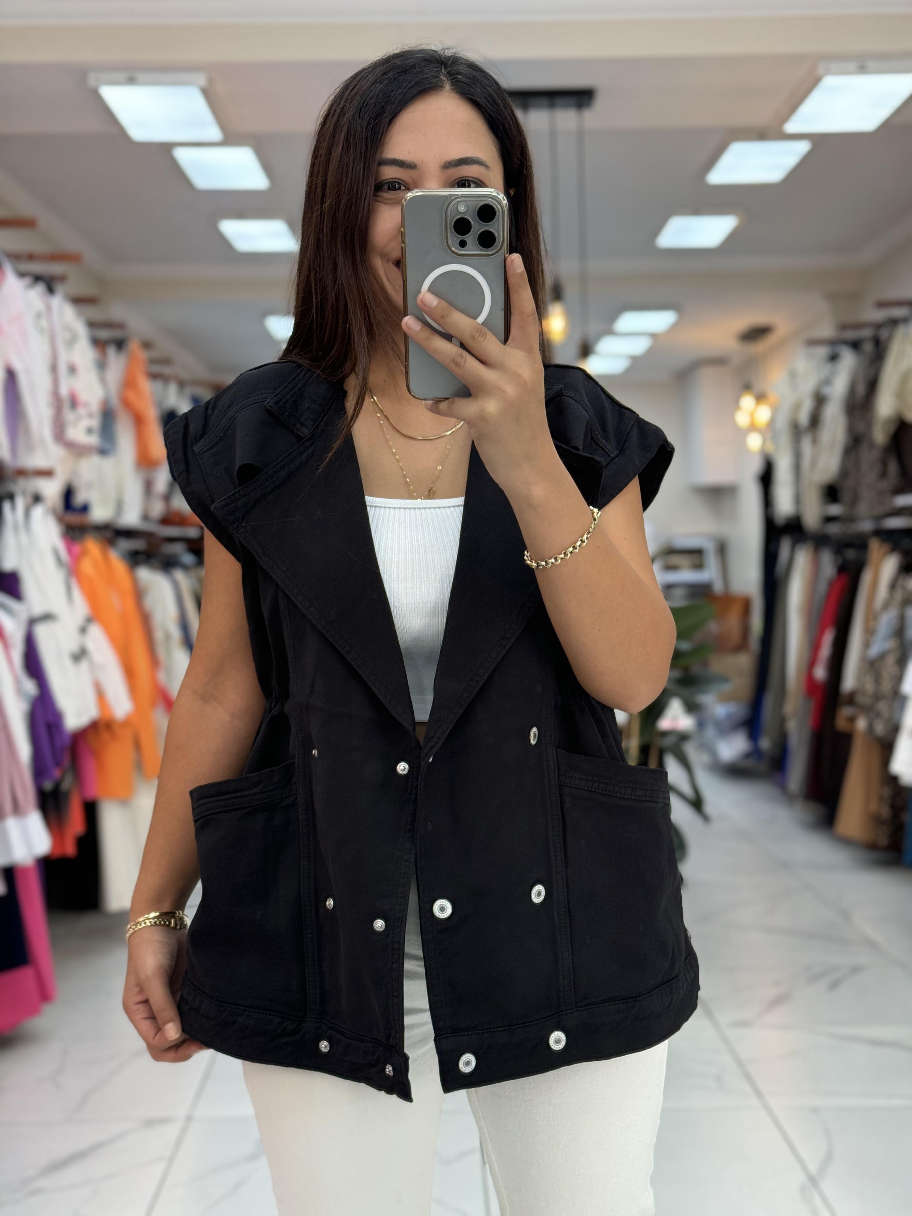 Oversize Yelek Siyah