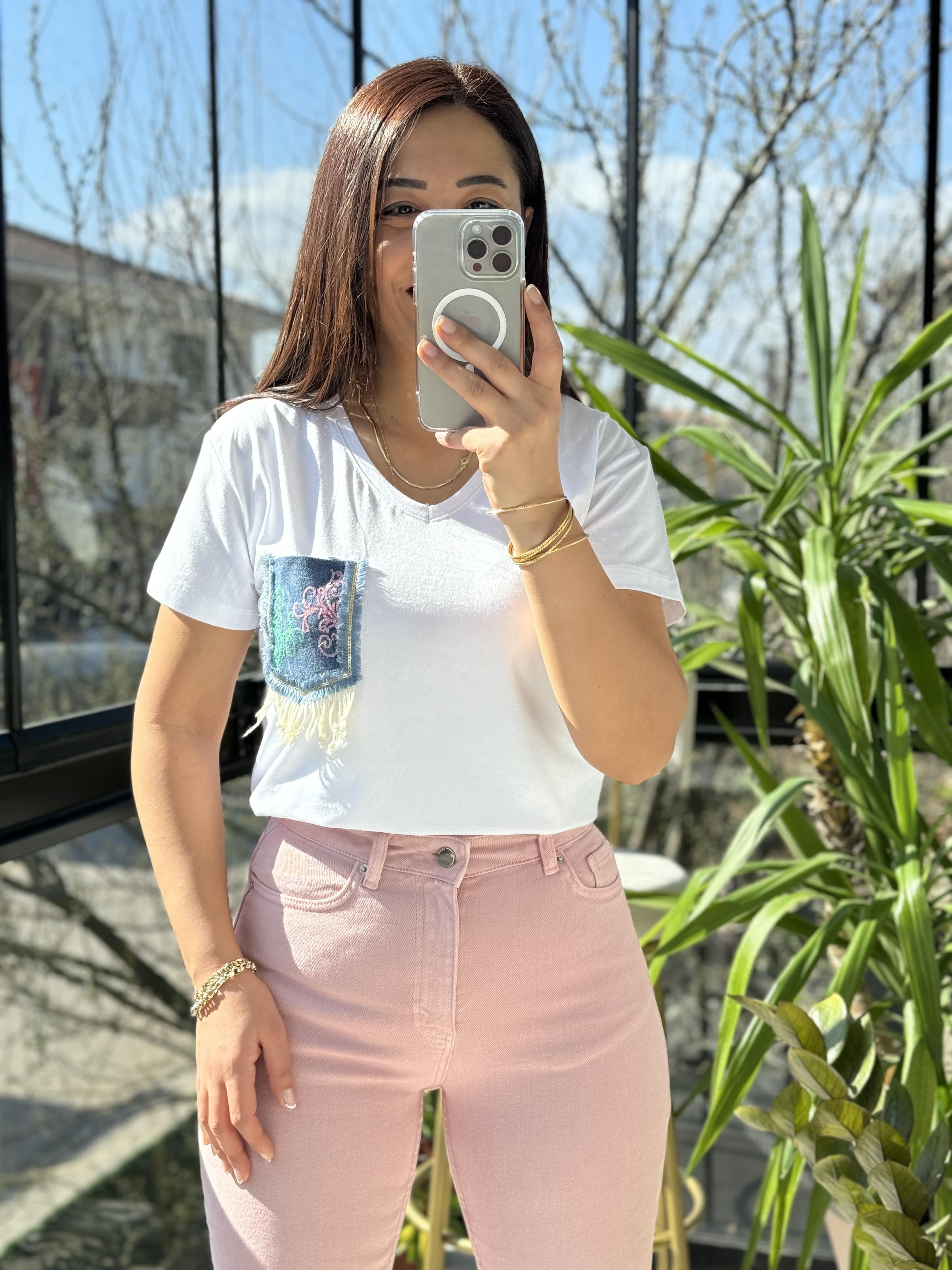 Pamuklu Tişört Cebi Kot