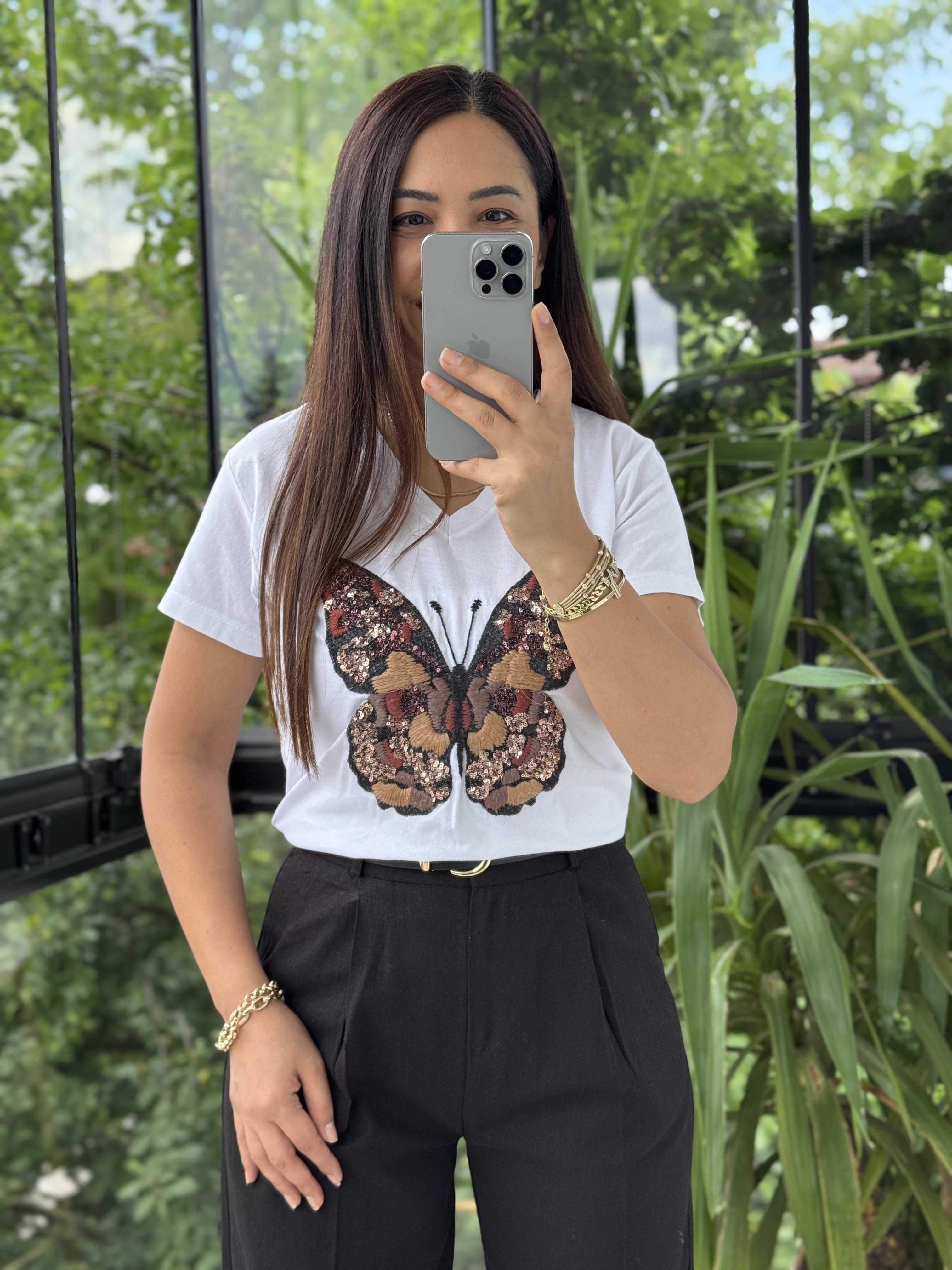 Pamuklu Tişört Kelebek