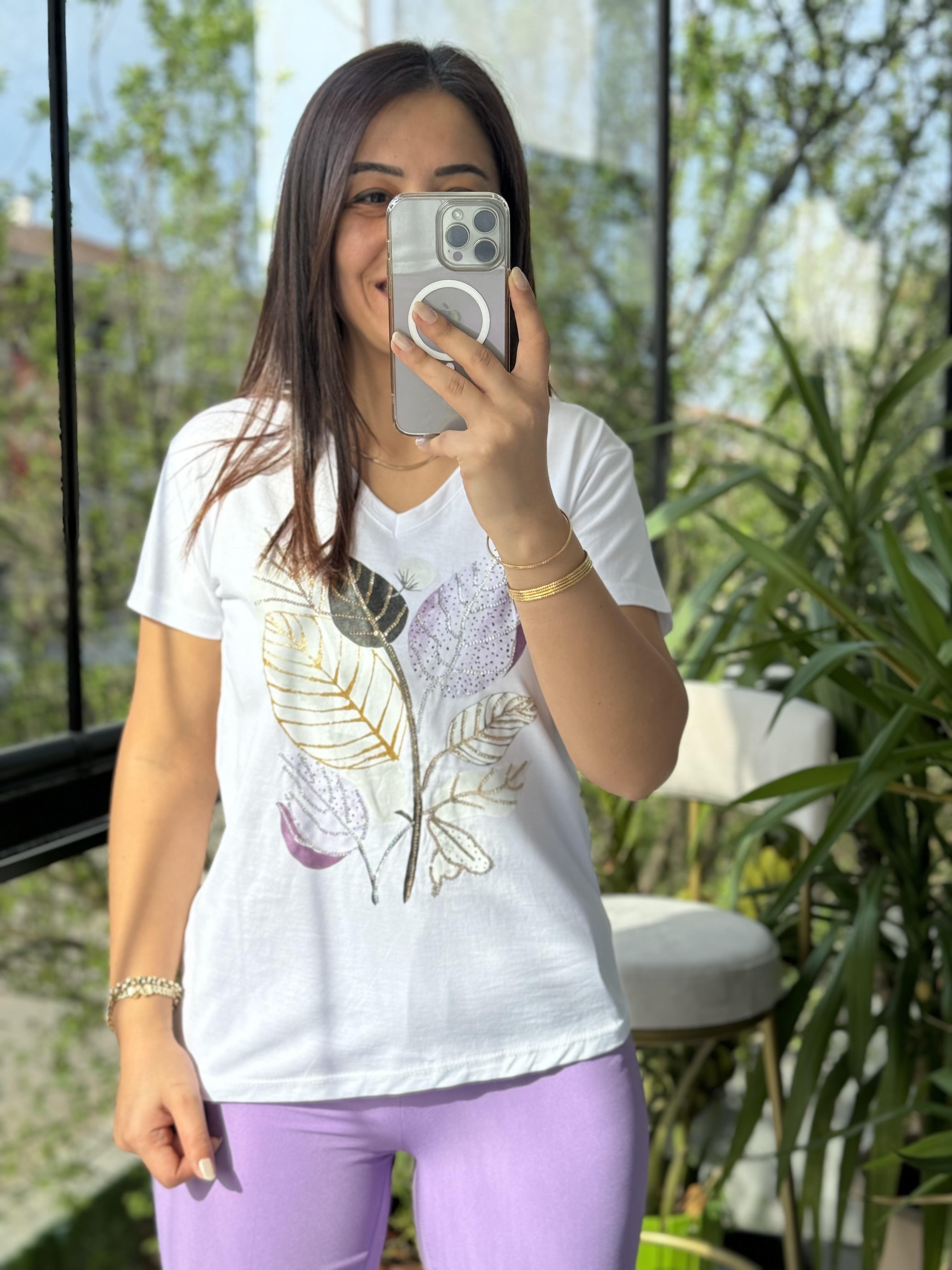 Pamuklu Tişört Lila