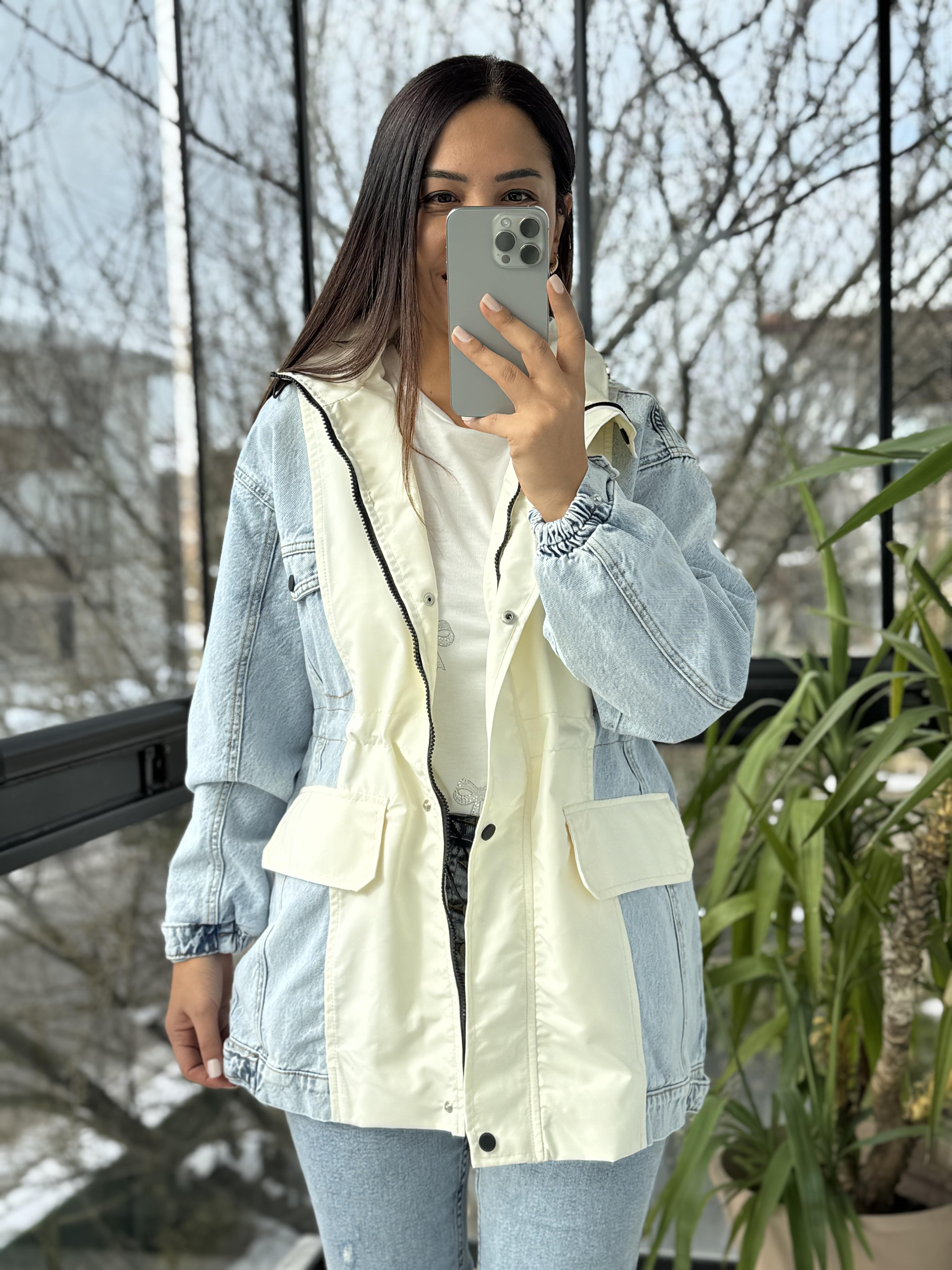 Parka Mix Yağmurluk Ekru