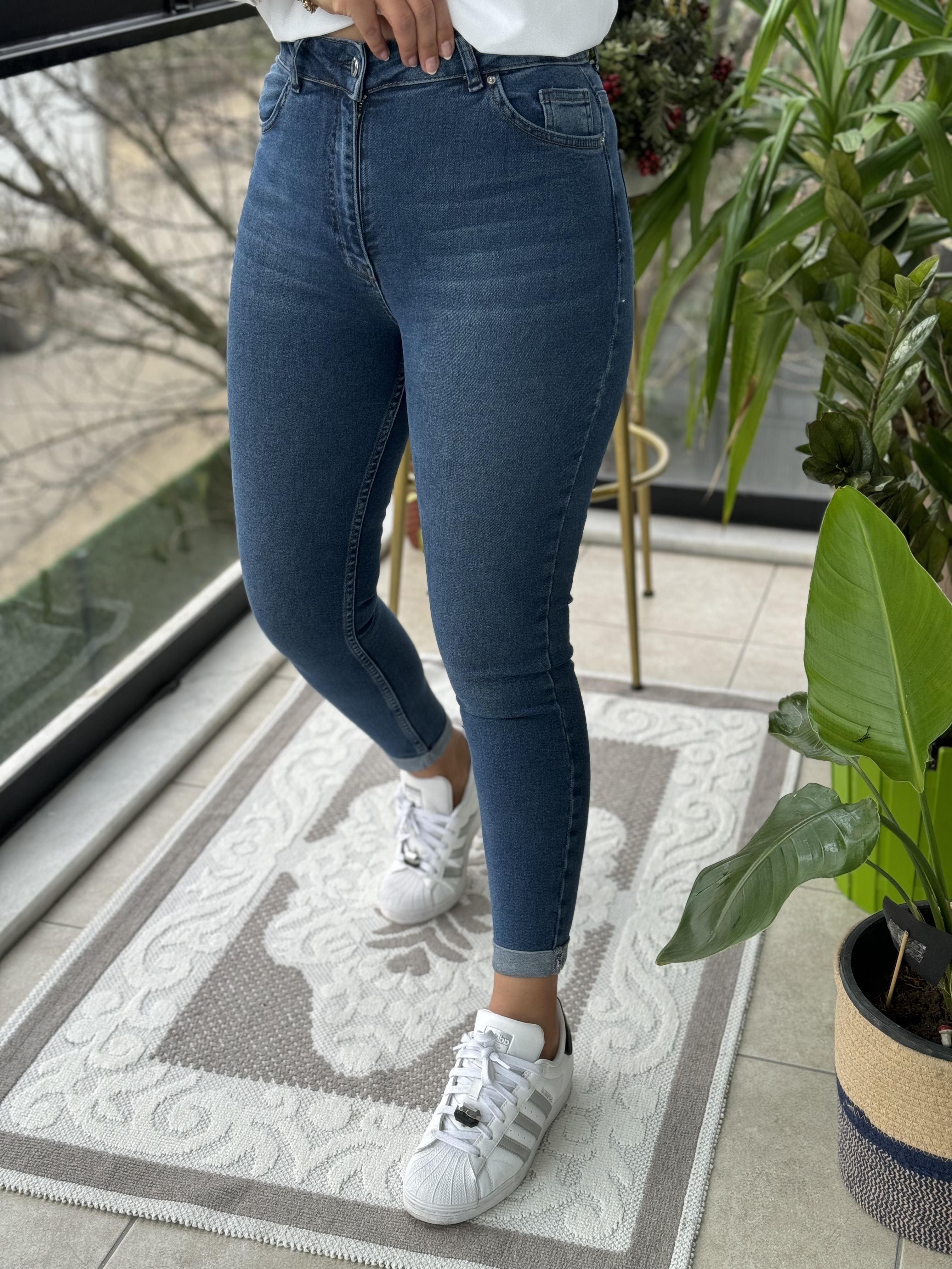 Toparlayıcı Skinny Jean Mavi