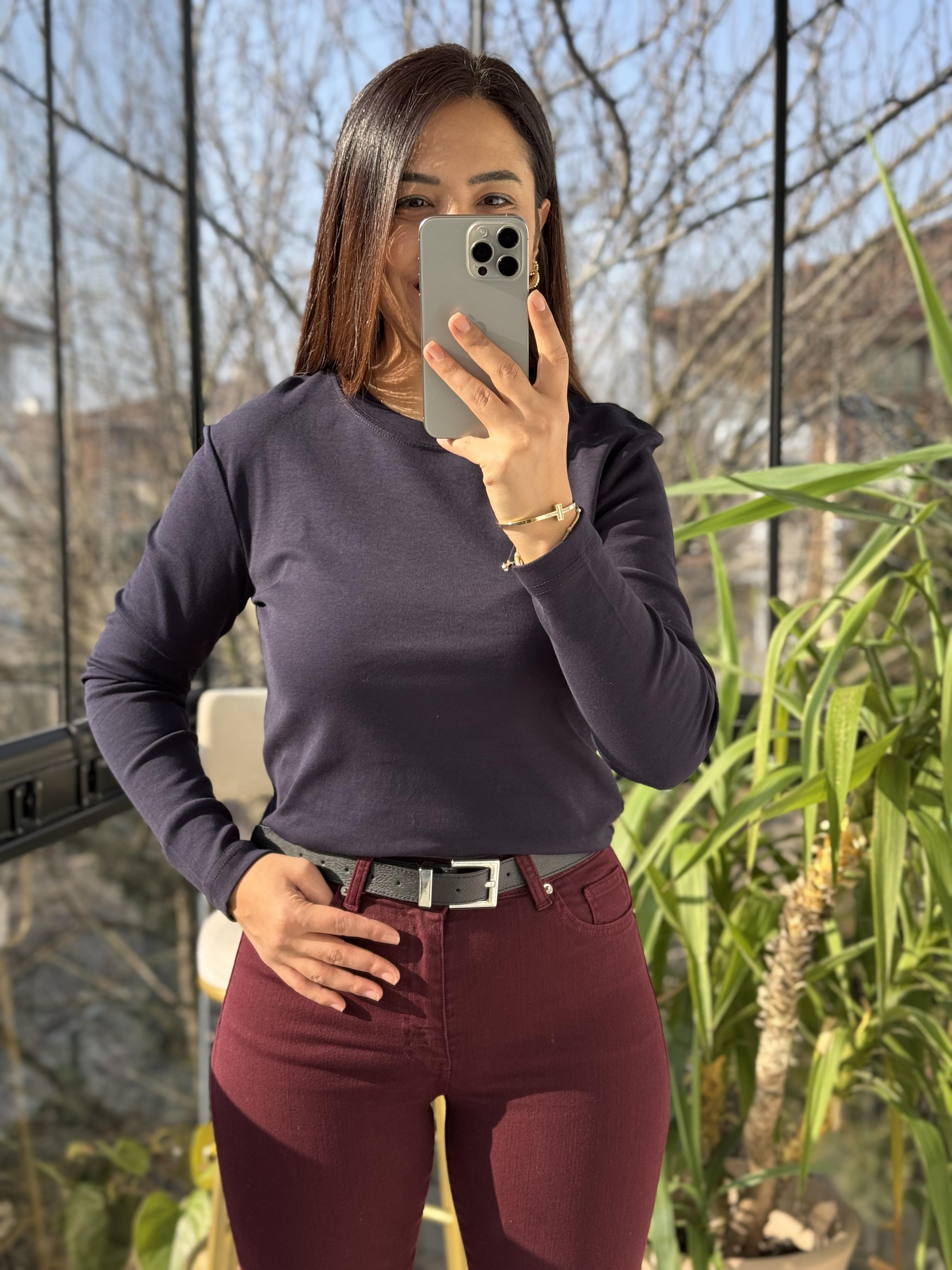 Uzun Kol Penye Lacivert