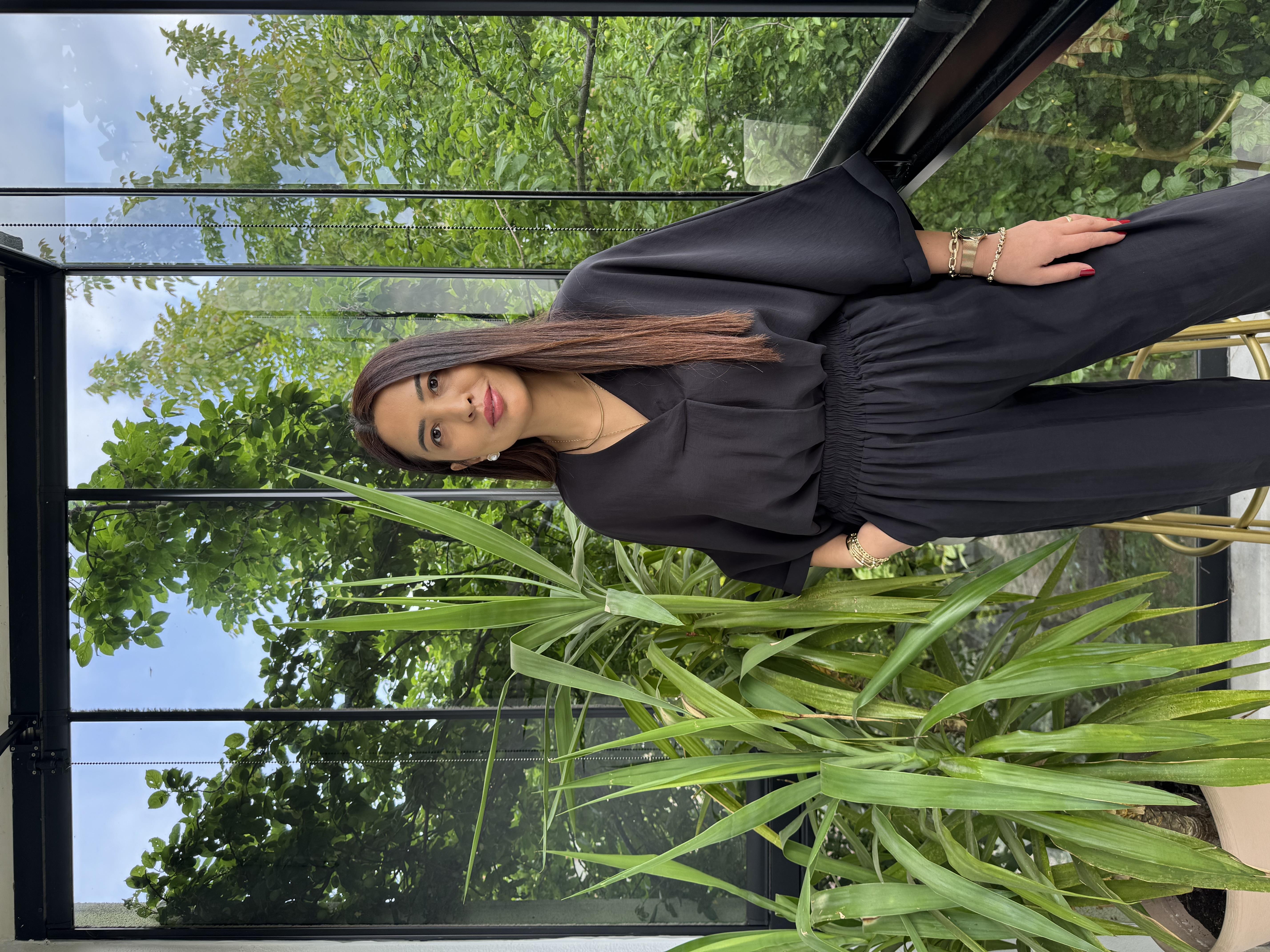 V Yaka Oversize Tensel Takım Siyah