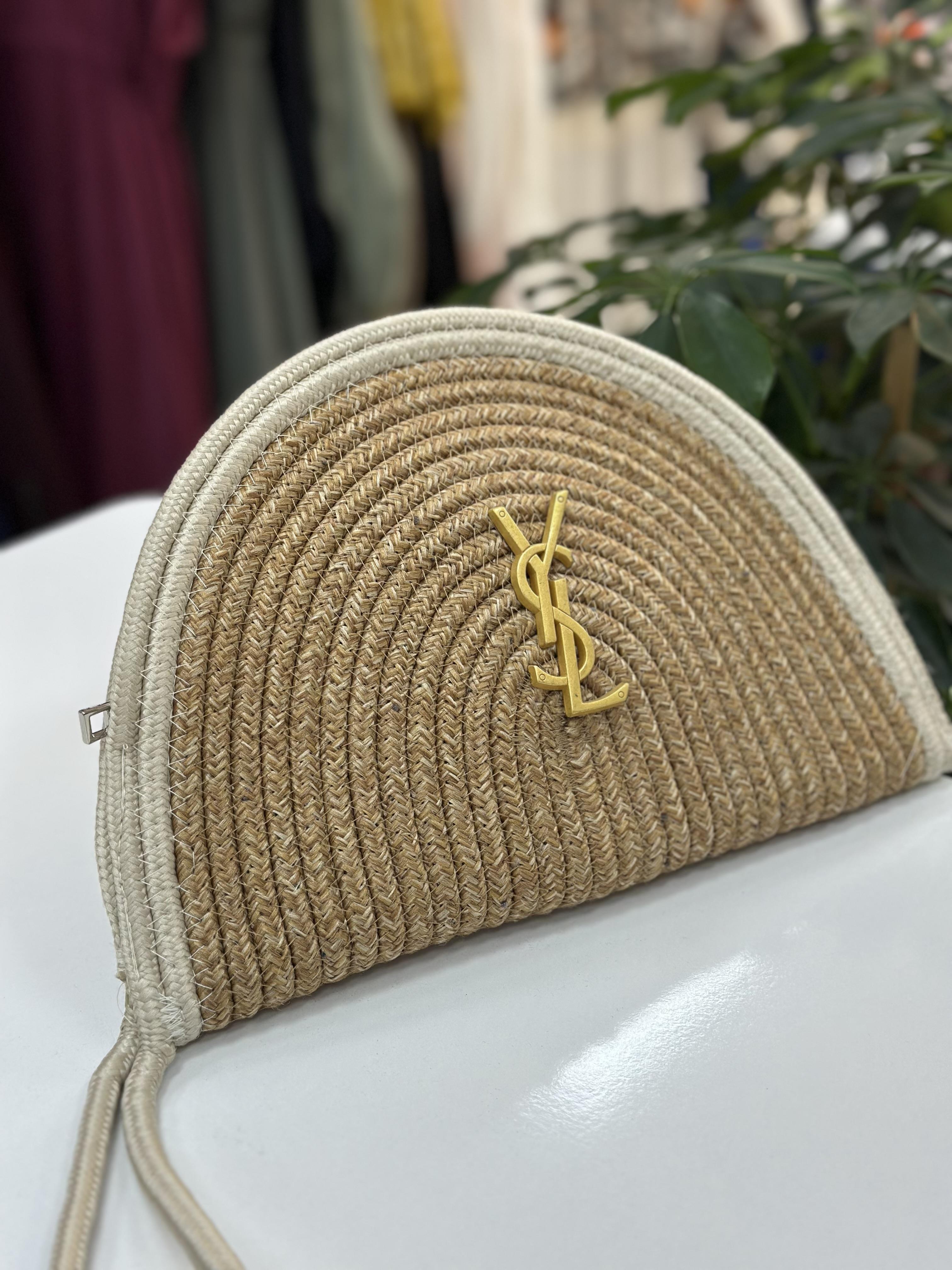 Ysl Hasır Çanta Mini Ekru
