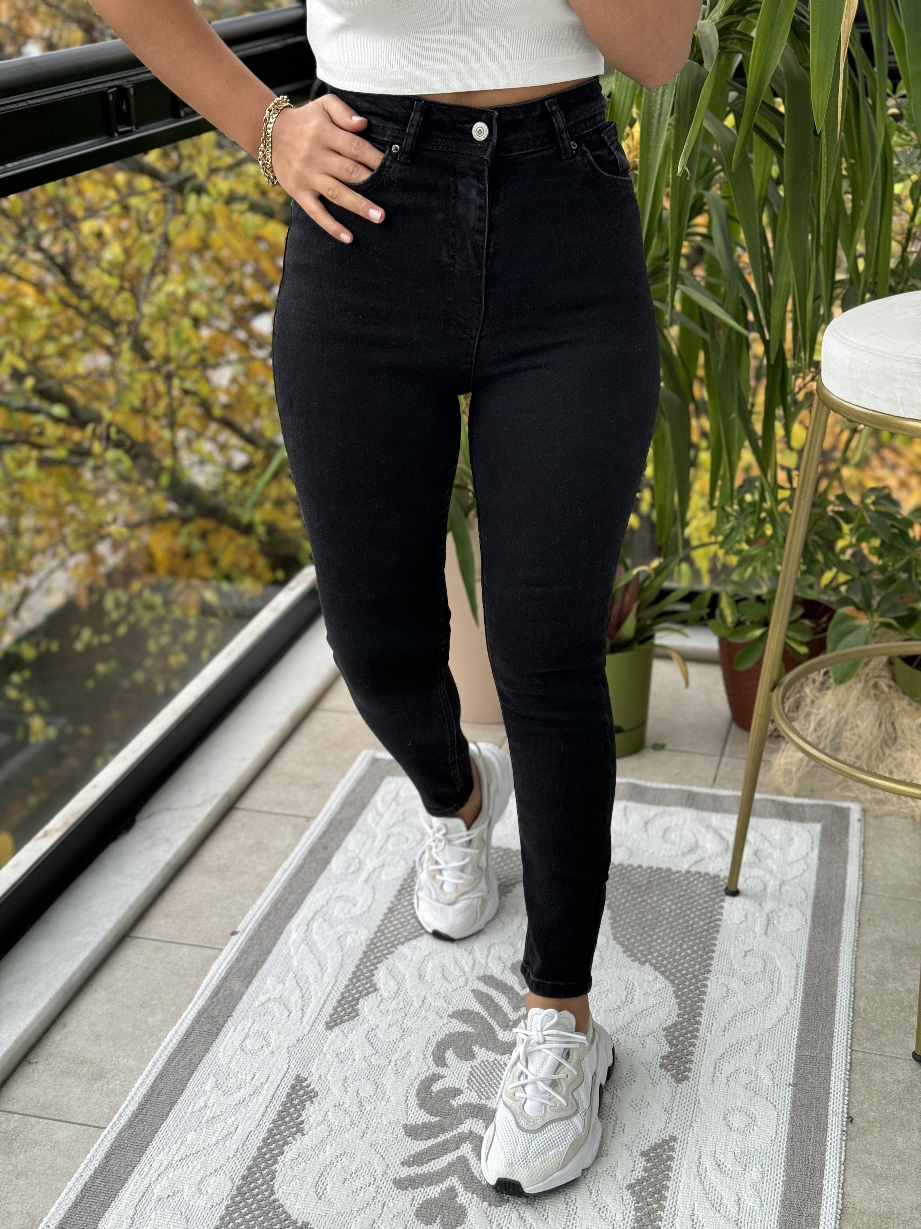 Yüksek Bel Skinny Jean Antrasit