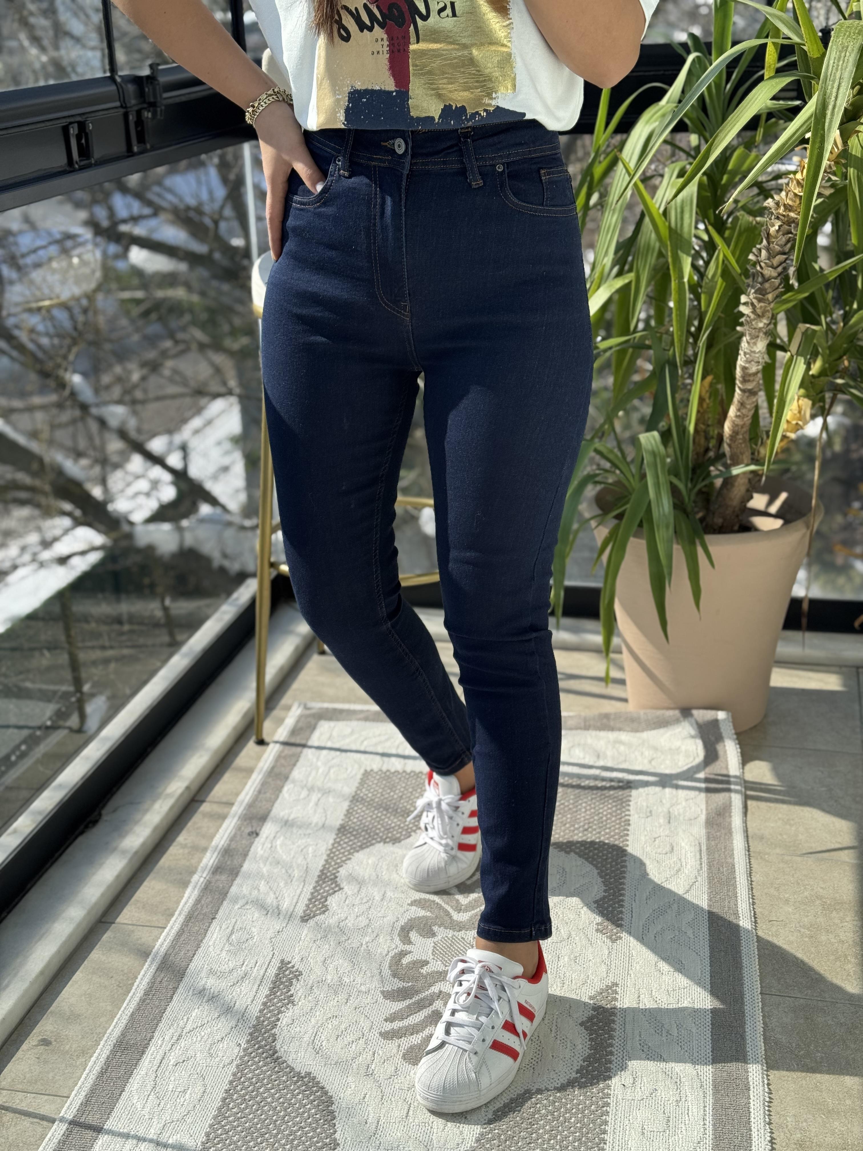 Yüksek Bel Skinny Jean Tintli Lacivert