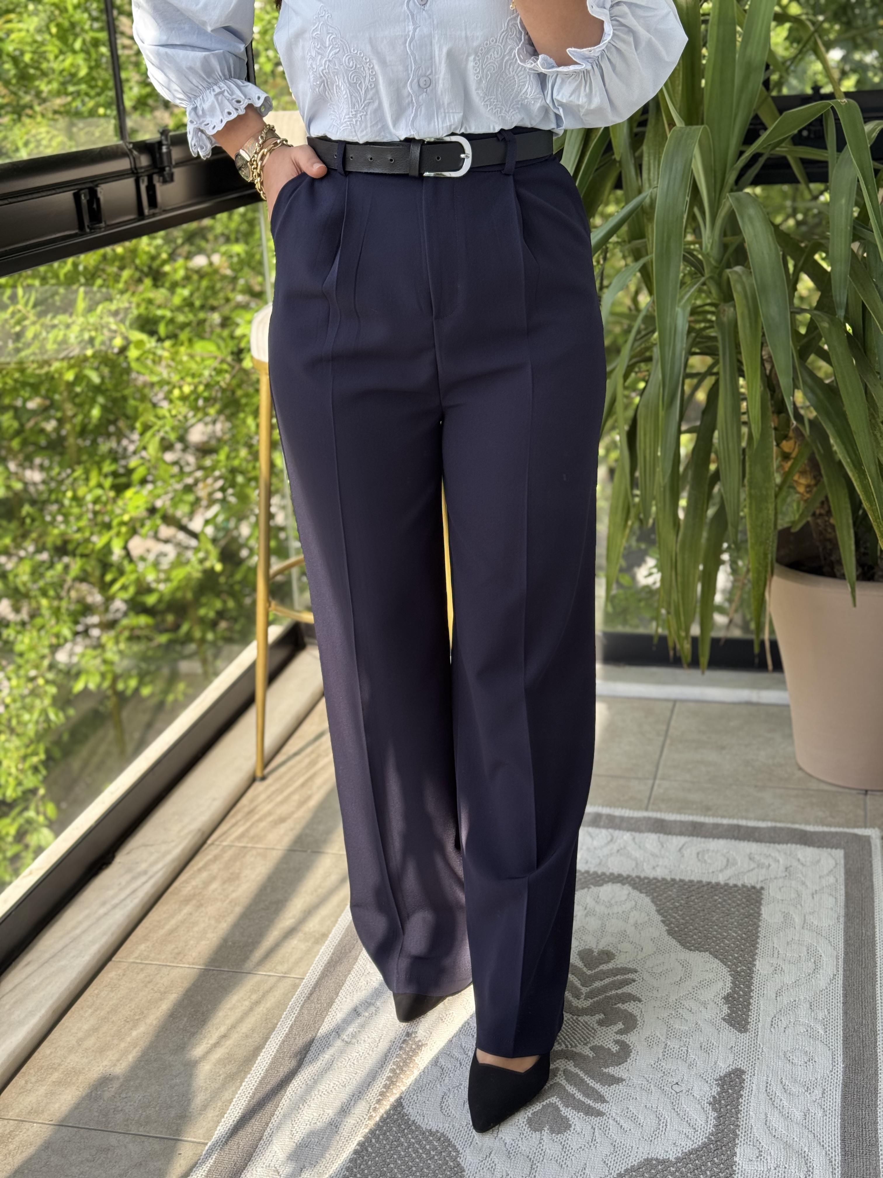 Zra Model Palazzo Pantolon Lacivert