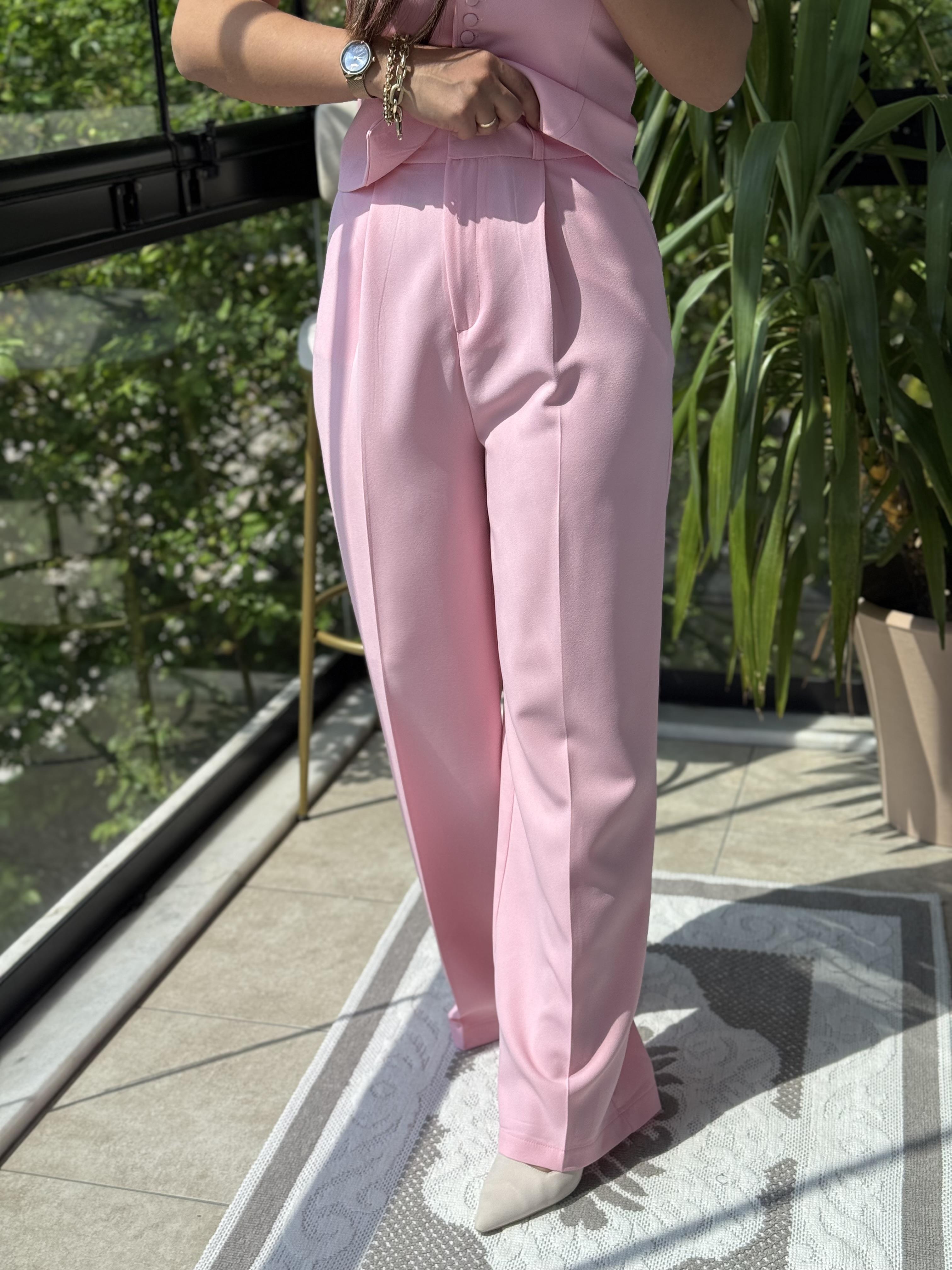 Zra Model Palazzo Pantolon Pembe