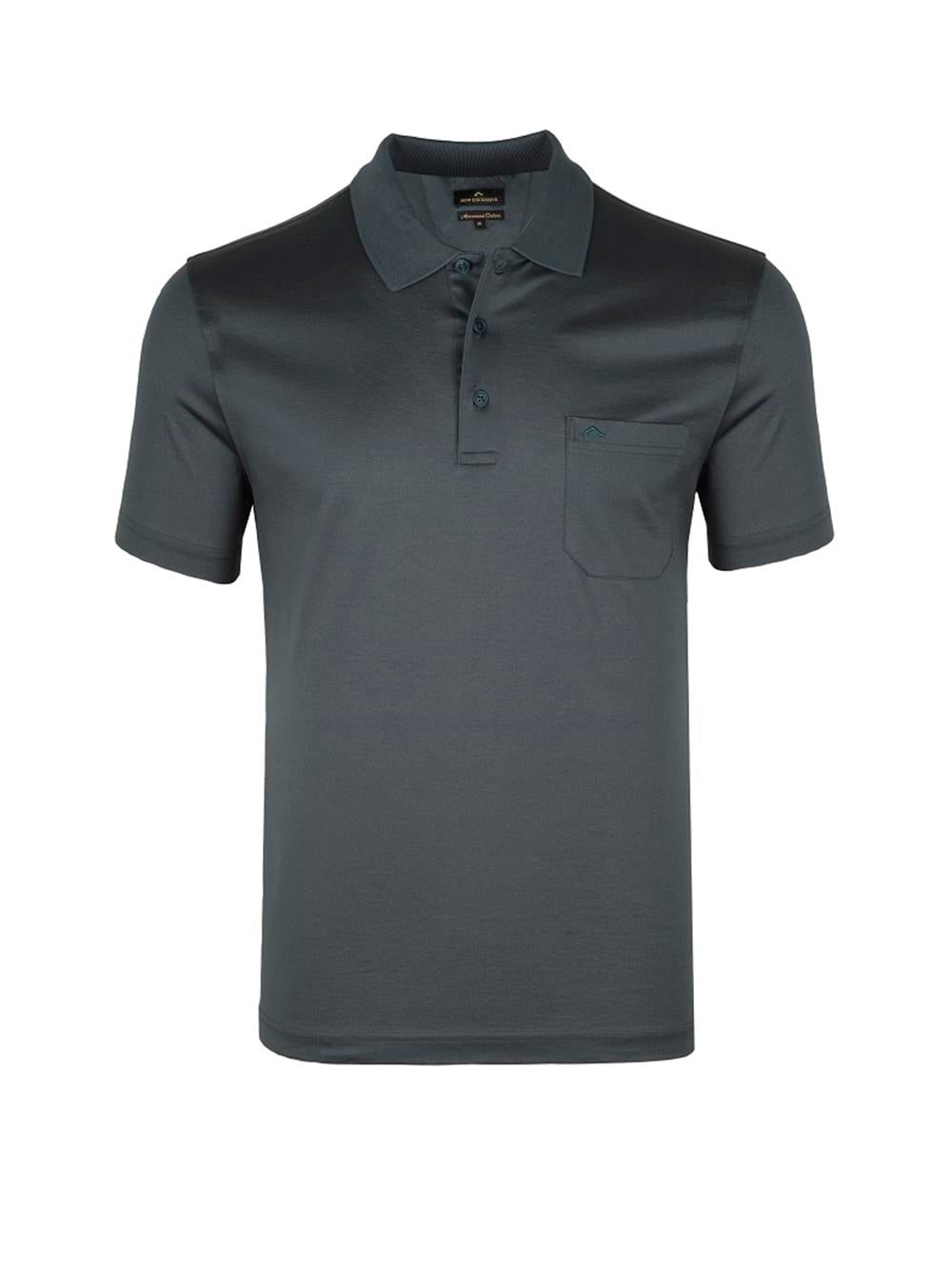 MSW Erkek Cepli Merserize Regular Fit Nefti Polo Yaka T-shirt
