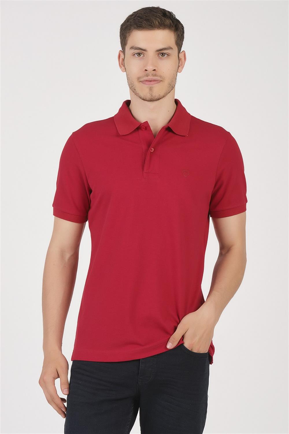 MSW Erkek Regular Fit Açık Bordo Polo Yaka T-shirt
