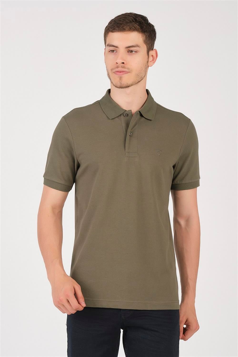 MSW Erkek Regular Fit Haki Polo Yaka T-shirt