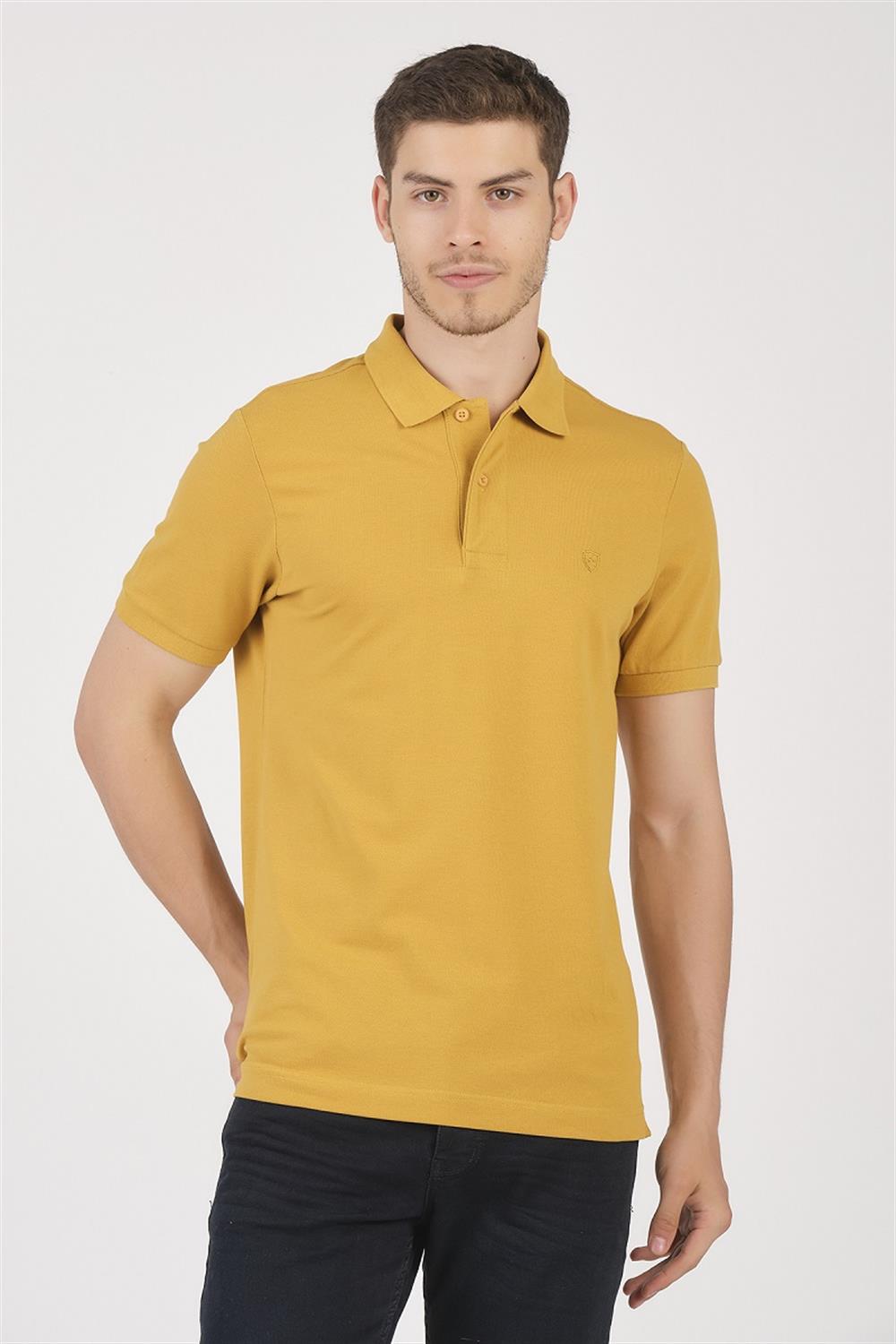 MSW Erkek Regular Fit Hardal Polo Yaka T-shirt