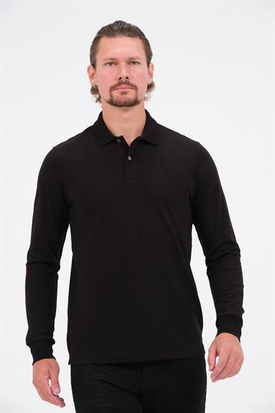 MSW Erkek Regular Fit Uzun Kollu Siyah Polo