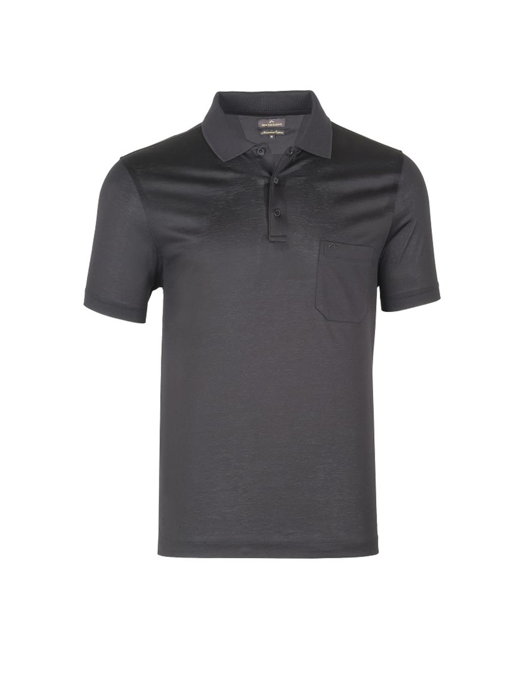 MSW Erkek Cepli Merserize Regular Fit Siyah Polo Yaka T-shirt