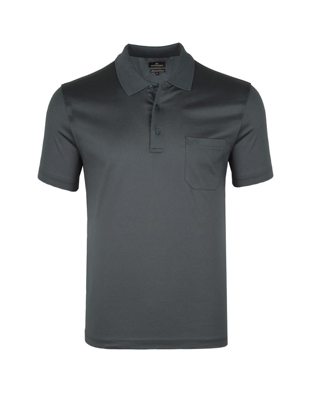 MSW Erkek Cepli Merserize Regular Fit Nefti Polo Yaka T-shirt