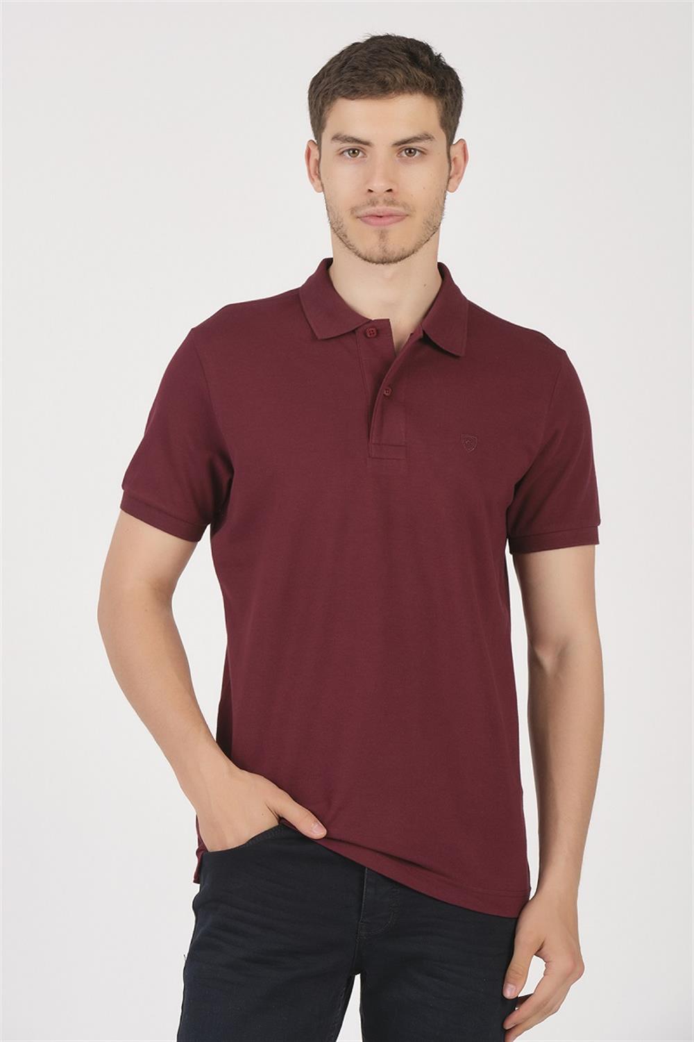 MSW Erkek Regular Fit Koyu Bordo Polo Yaka T-shirt