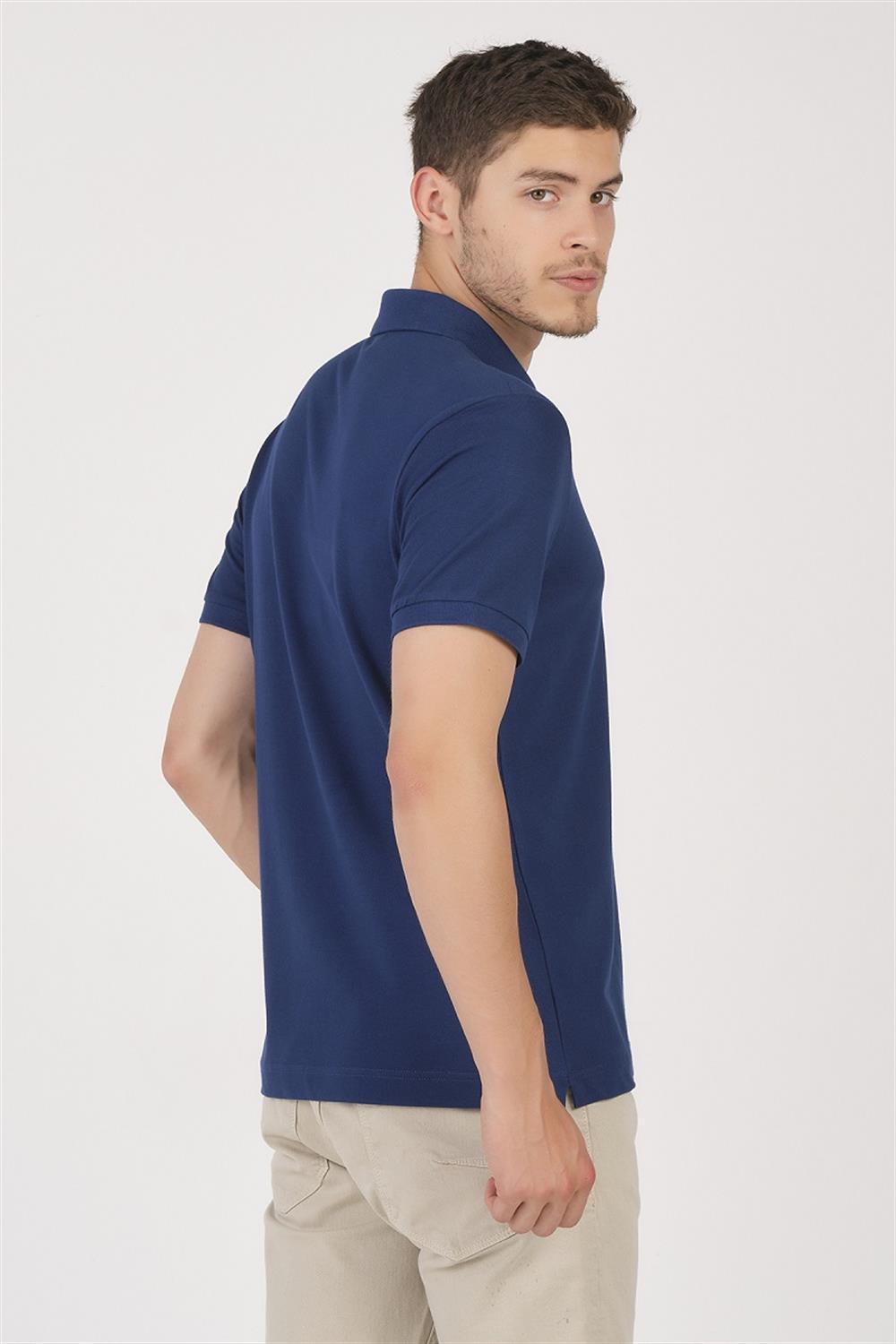 MSW Erkek Regular Fit Marin Polo Yaka T-shirt