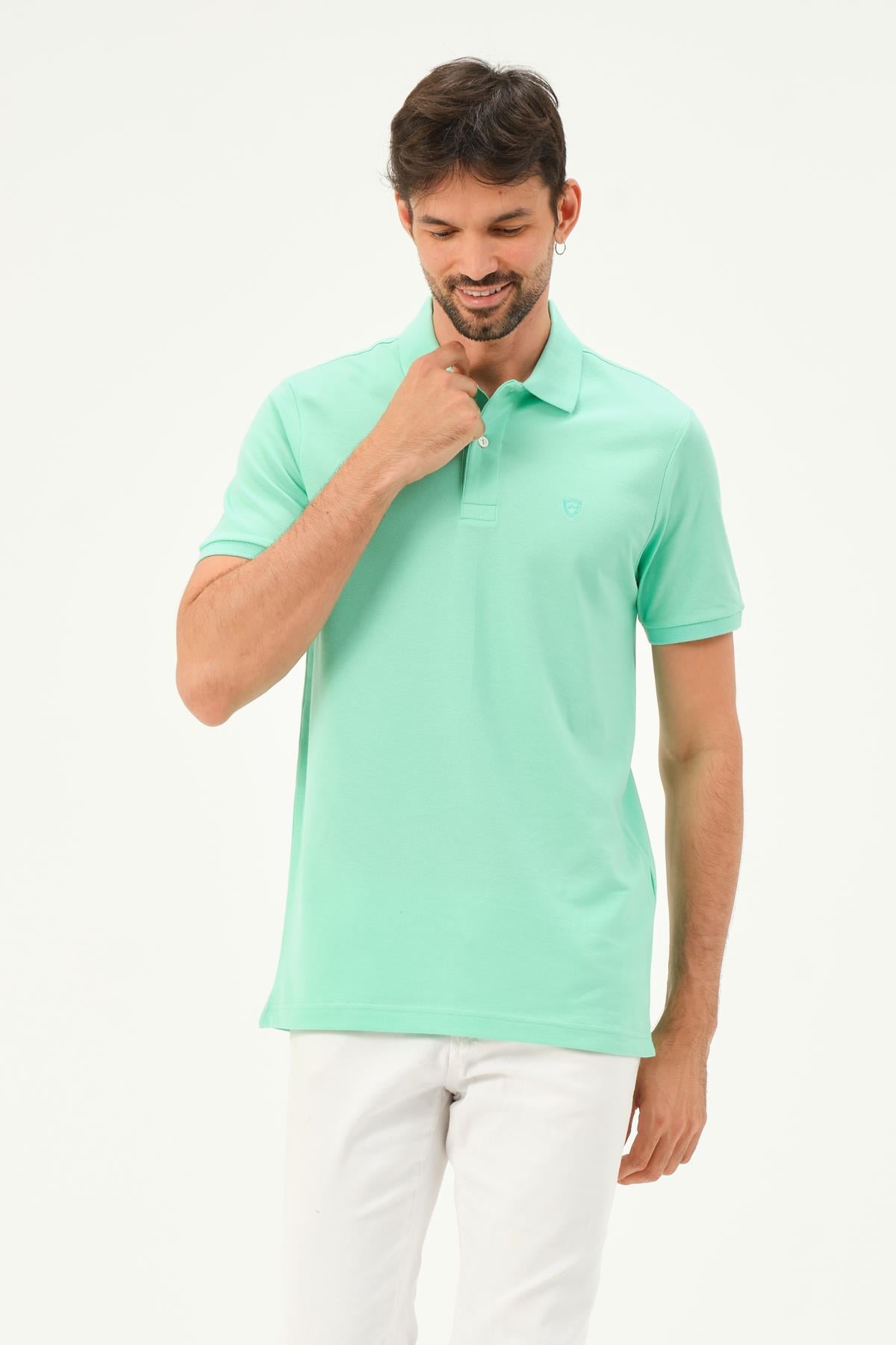MSW Erkek Regular Fit Mint Polo Yaka T-shirt