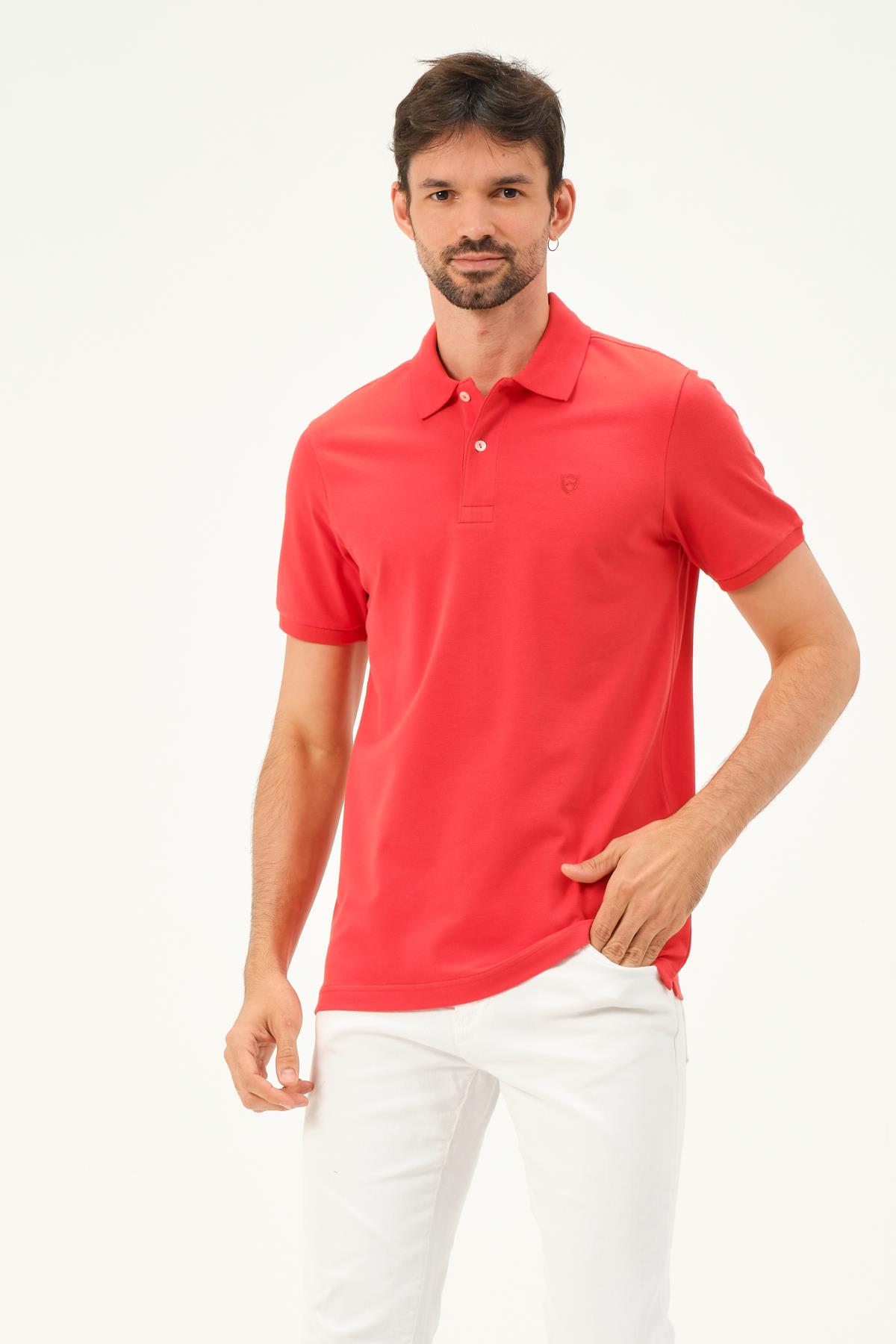 MSW Erkek Regular Fit Yavru Ağzı Polo Yaka T-shirt