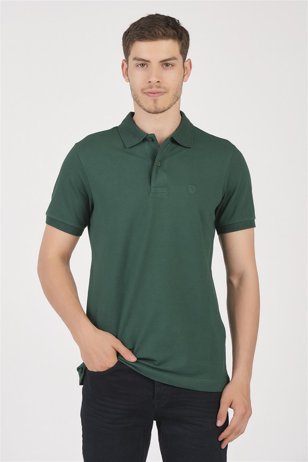 MSW Erkek Regular Fit Yeşil Polo Yaka T-shirt
