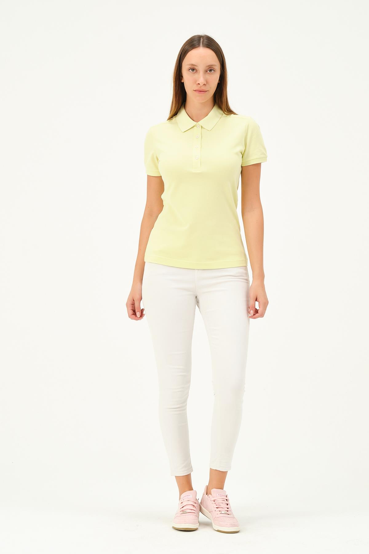 MSW Kadın Regular Fit Kısa Kollu A.Sarı Polo