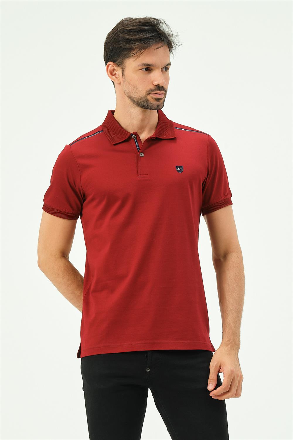 MSW Oxford Erkek Regular Fit Bordo Polo Yaka T-shirt