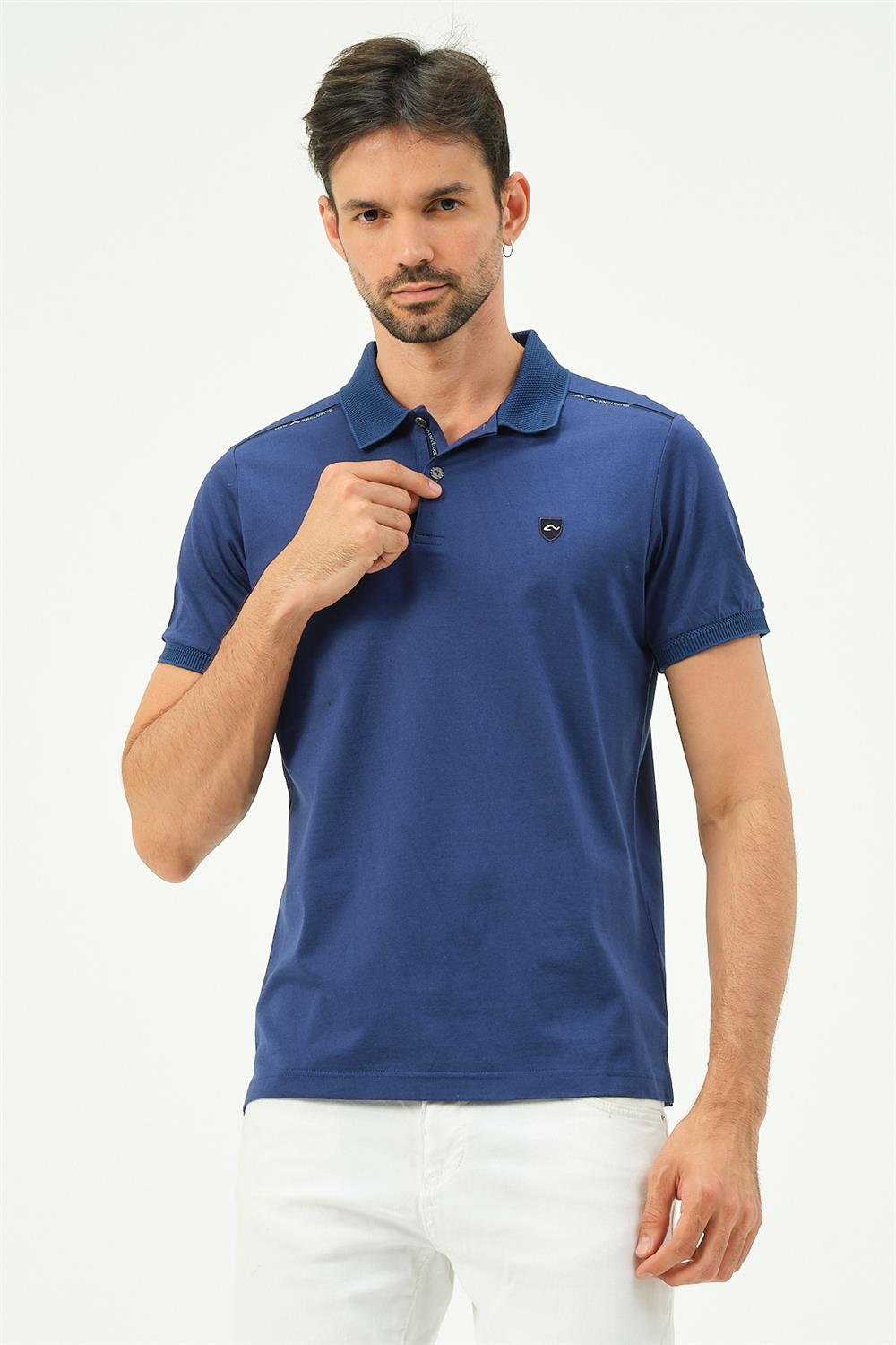 MSW Oxford Erkek Regular Fit Marin Polo Yaka T-shirt