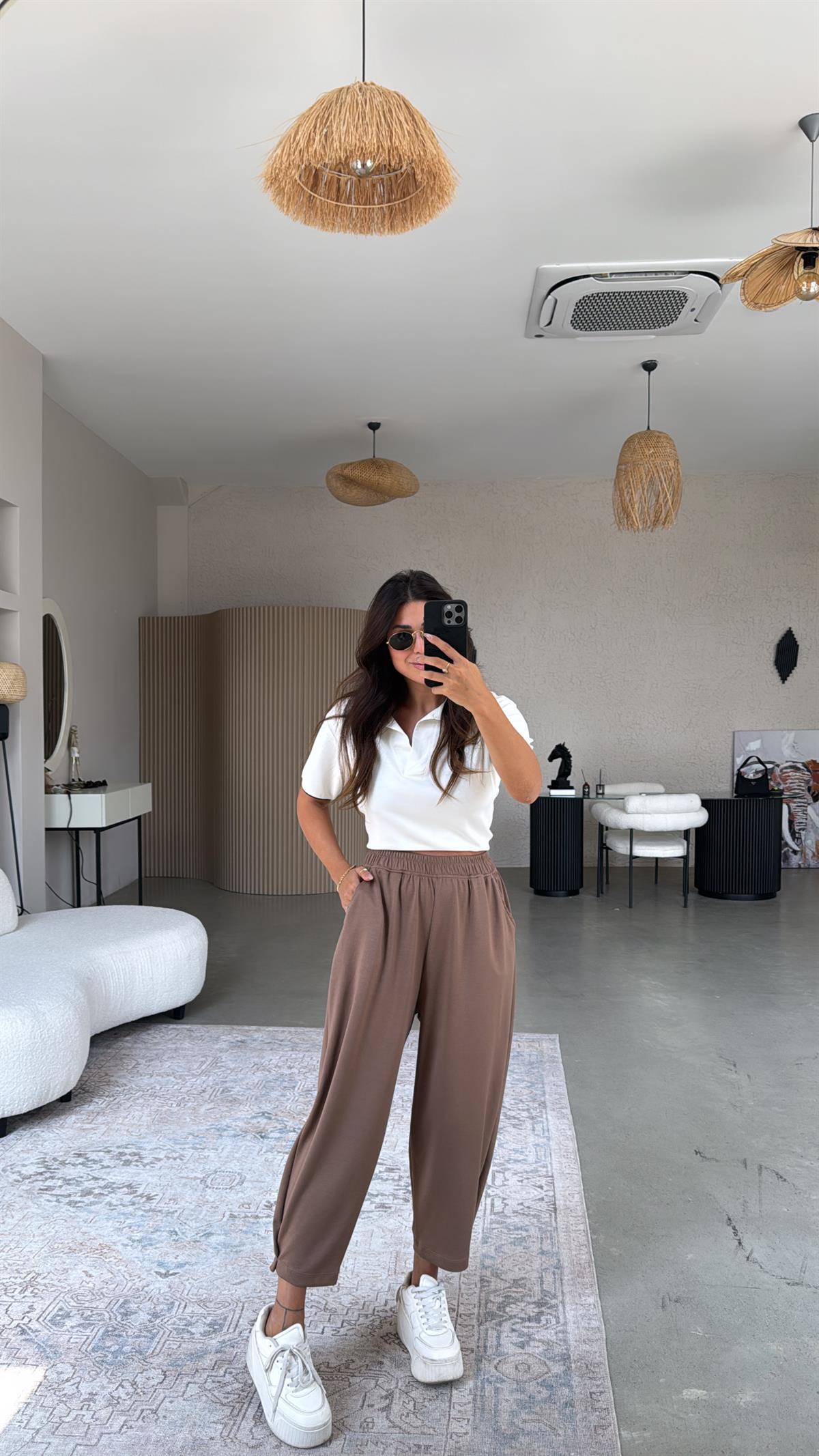 Açık Kahverengi Modal Baggy Eşofman