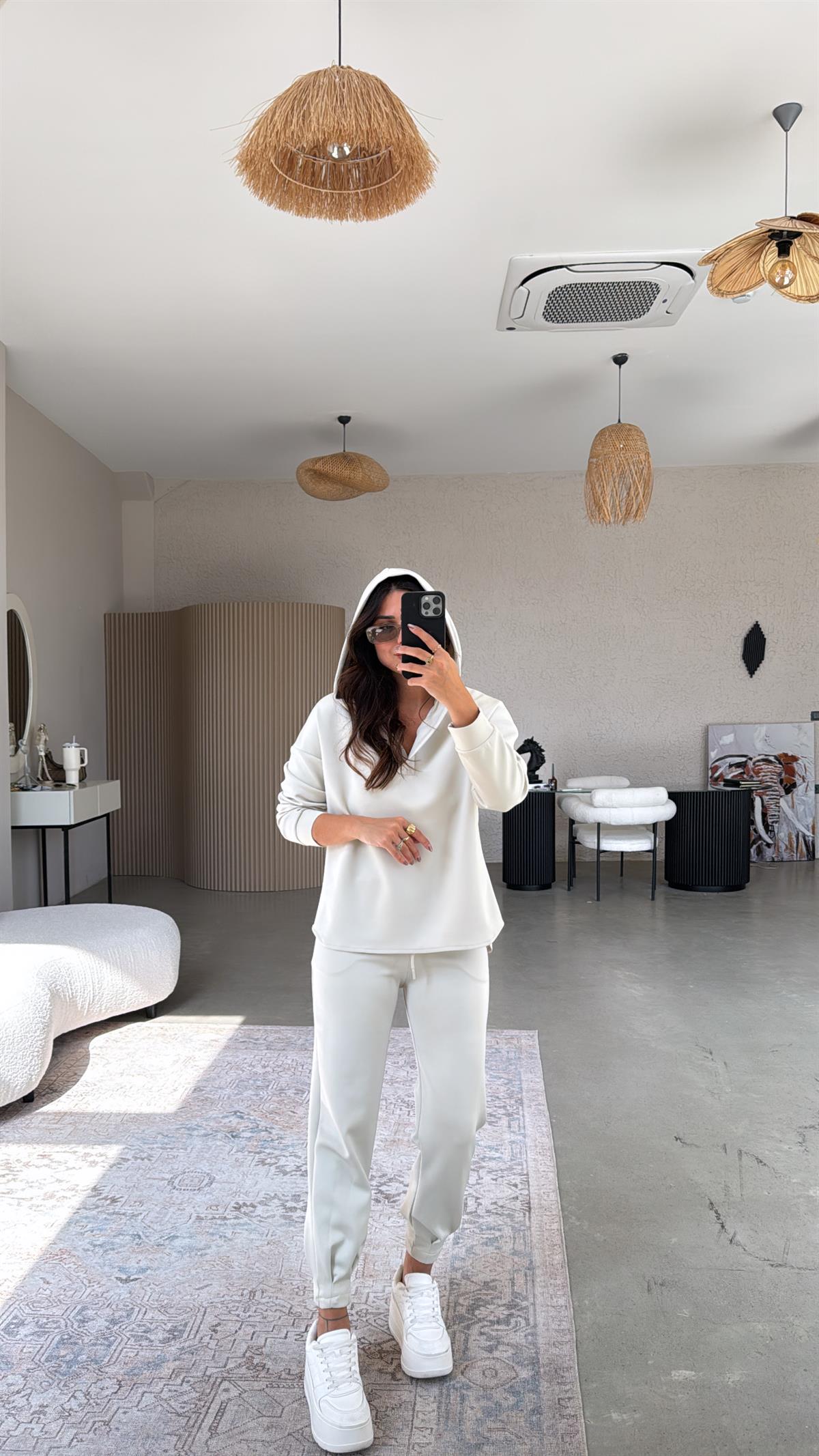 Açık Mint Scuba Kapüşonlu Takım