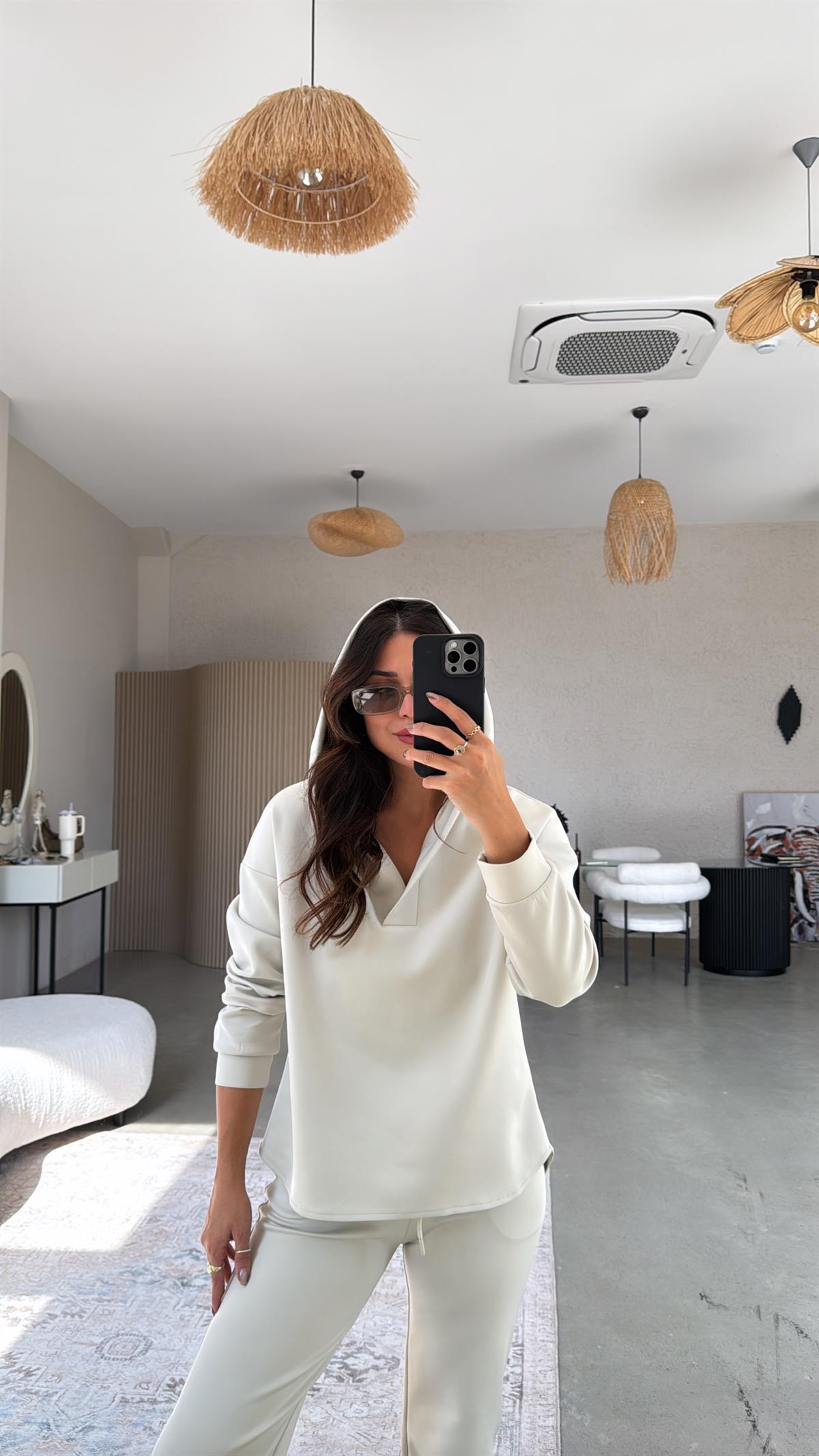 Açık Mint Scuba Kapüşonlu Takım