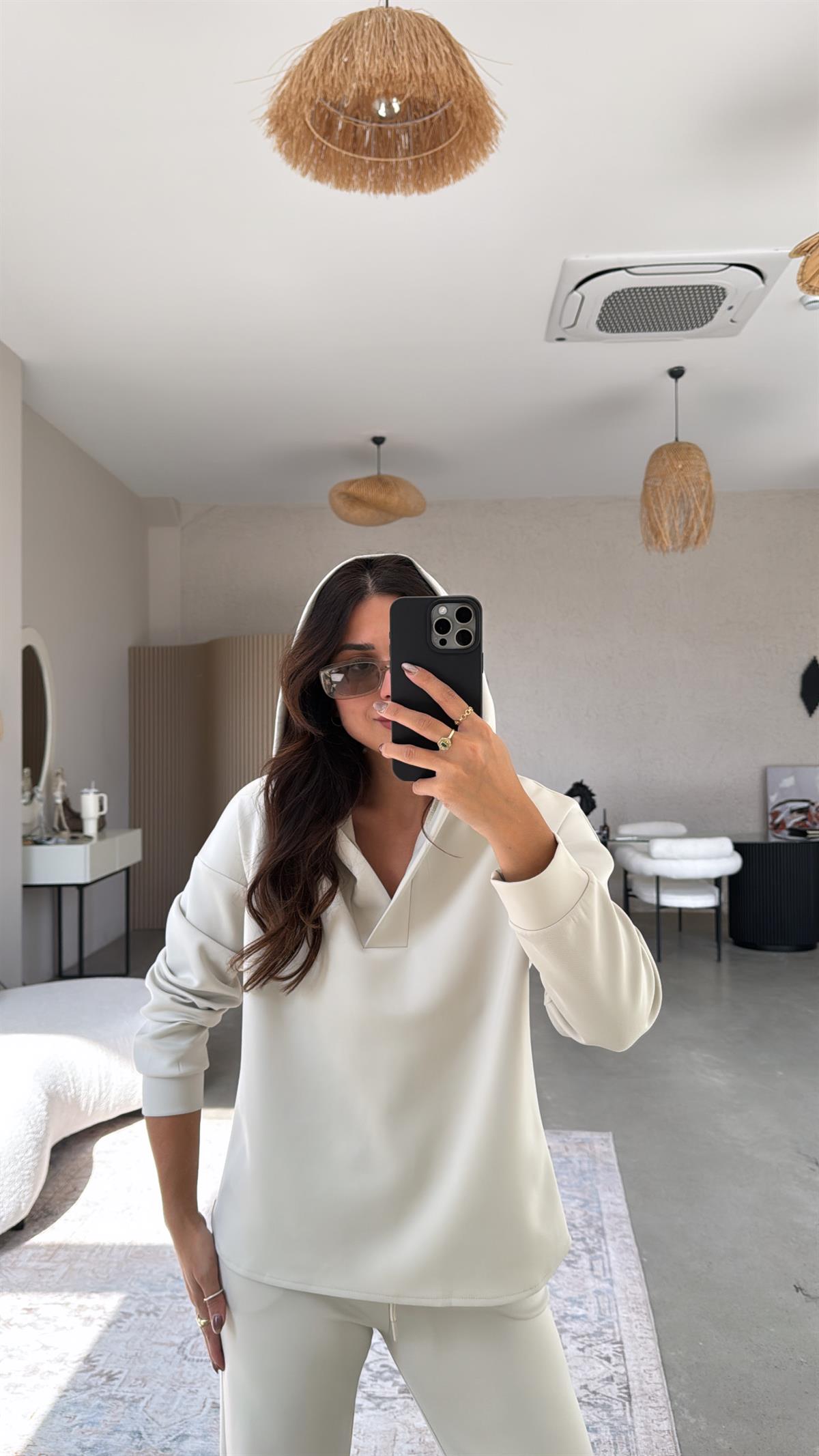 Açık Mint Scuba Kapüşonlu Takım