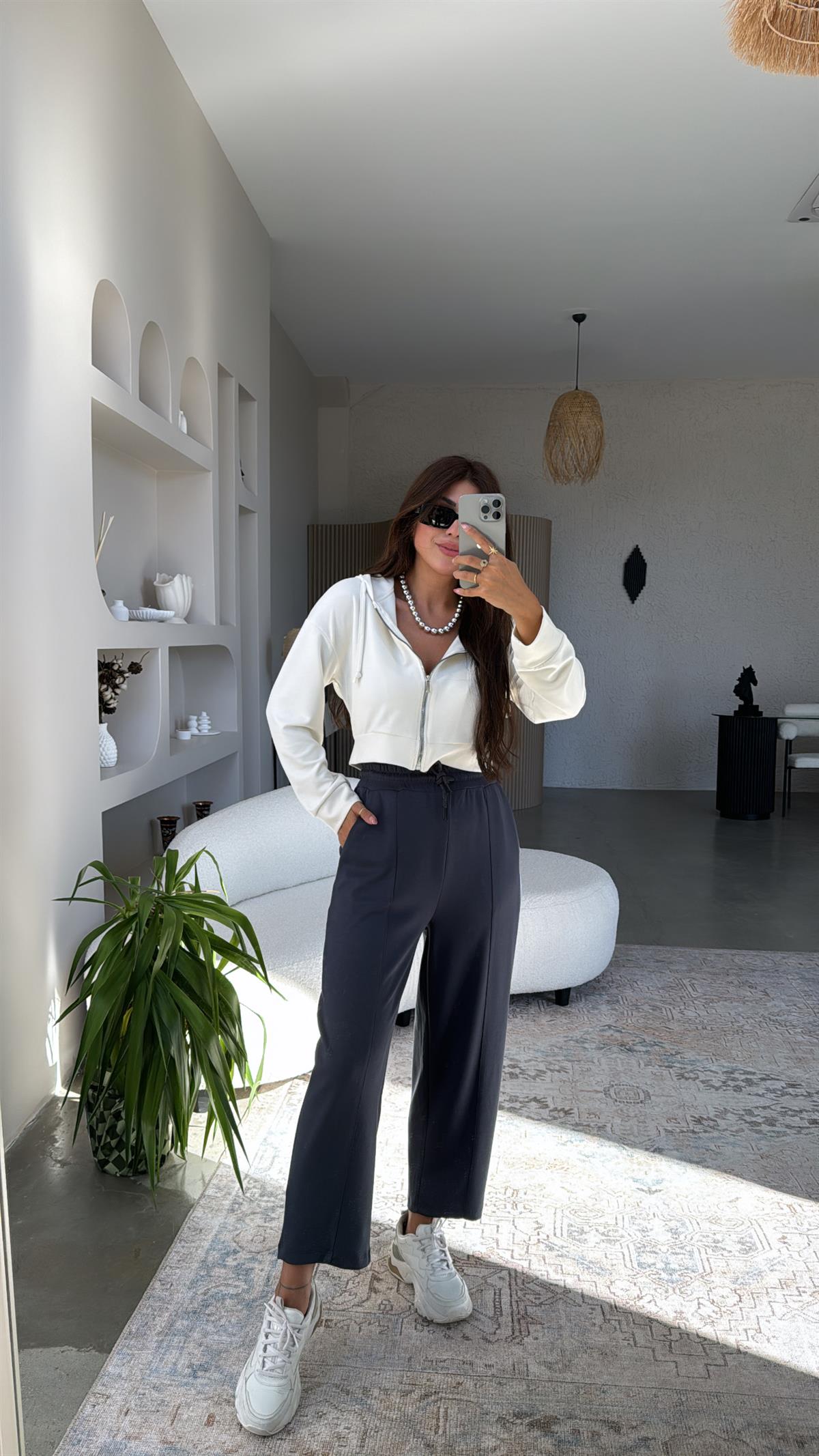 Antrasit Çımalı Modal Eşofman