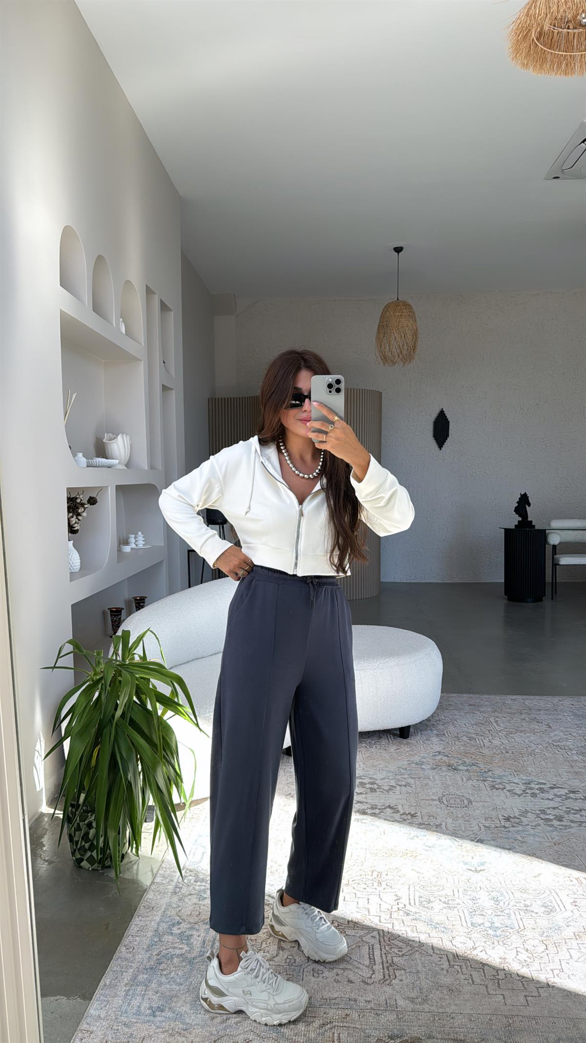 Antrasit Çımalı Modal Eşofman