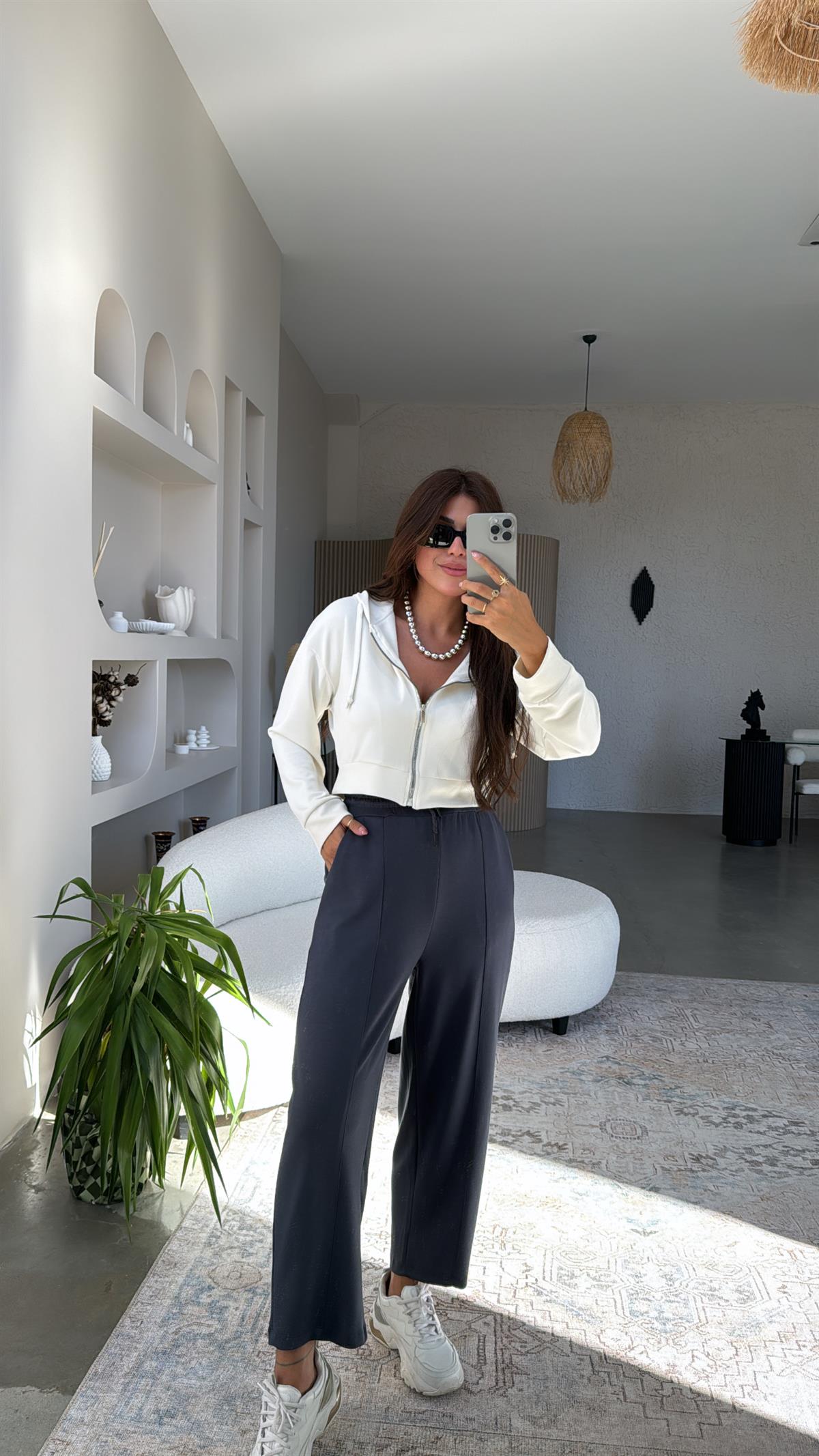 Antrasit Çımalı Modal Eşofman