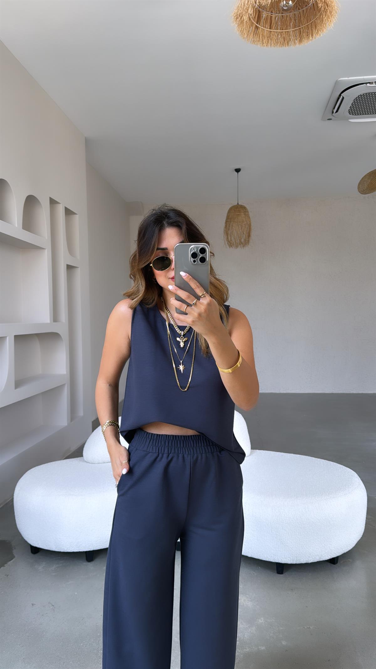 Antrasit Keten Bol Paça Takım