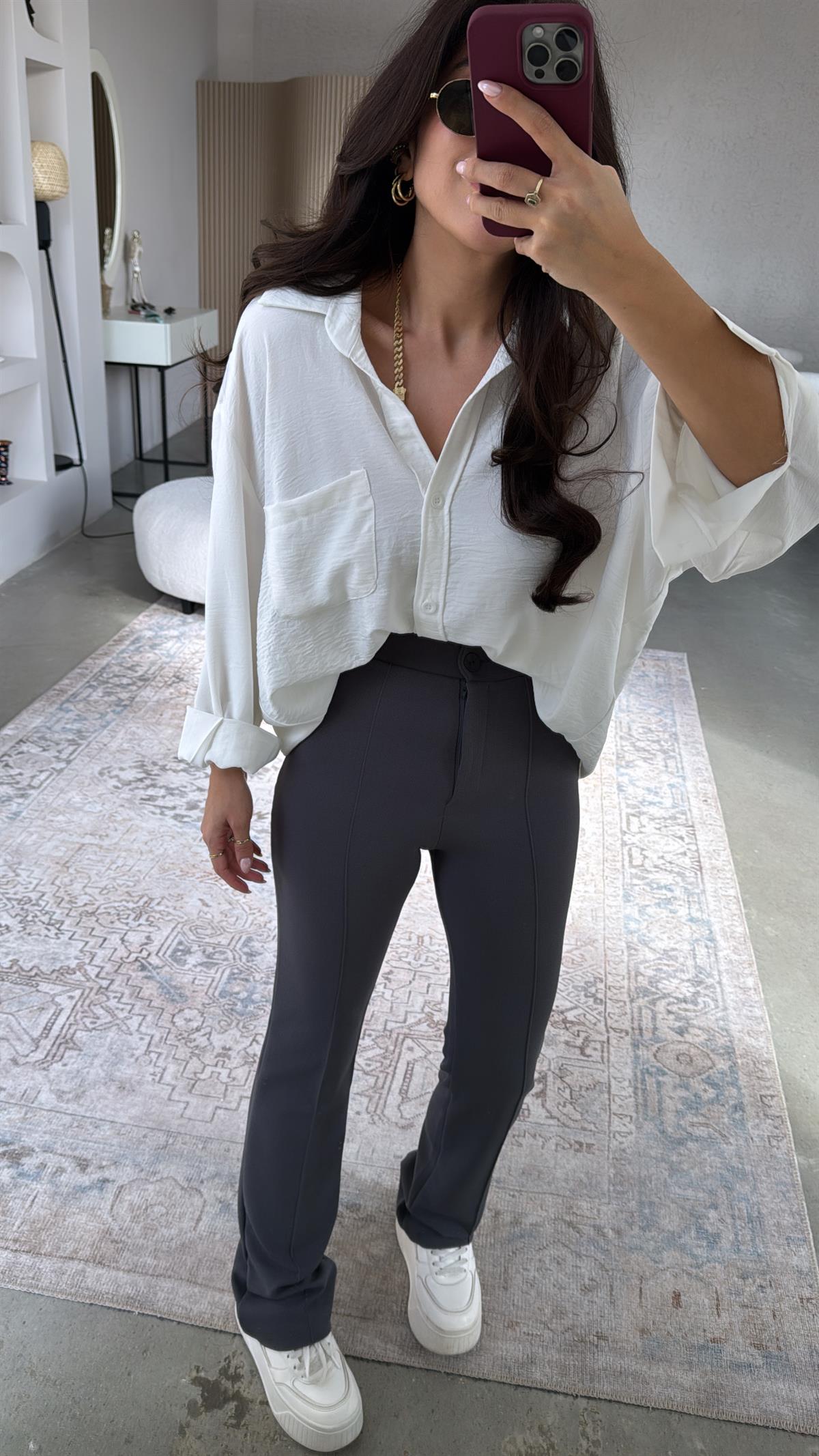 Antrasit Likra Kumaş Pantolon