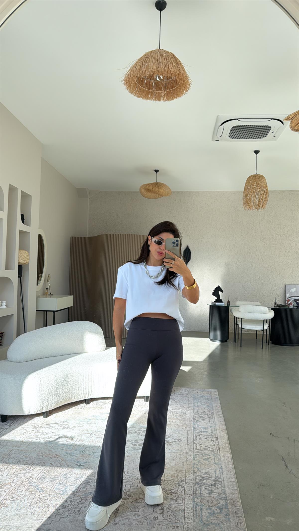 Antrasit Modal İspanyol Tayt