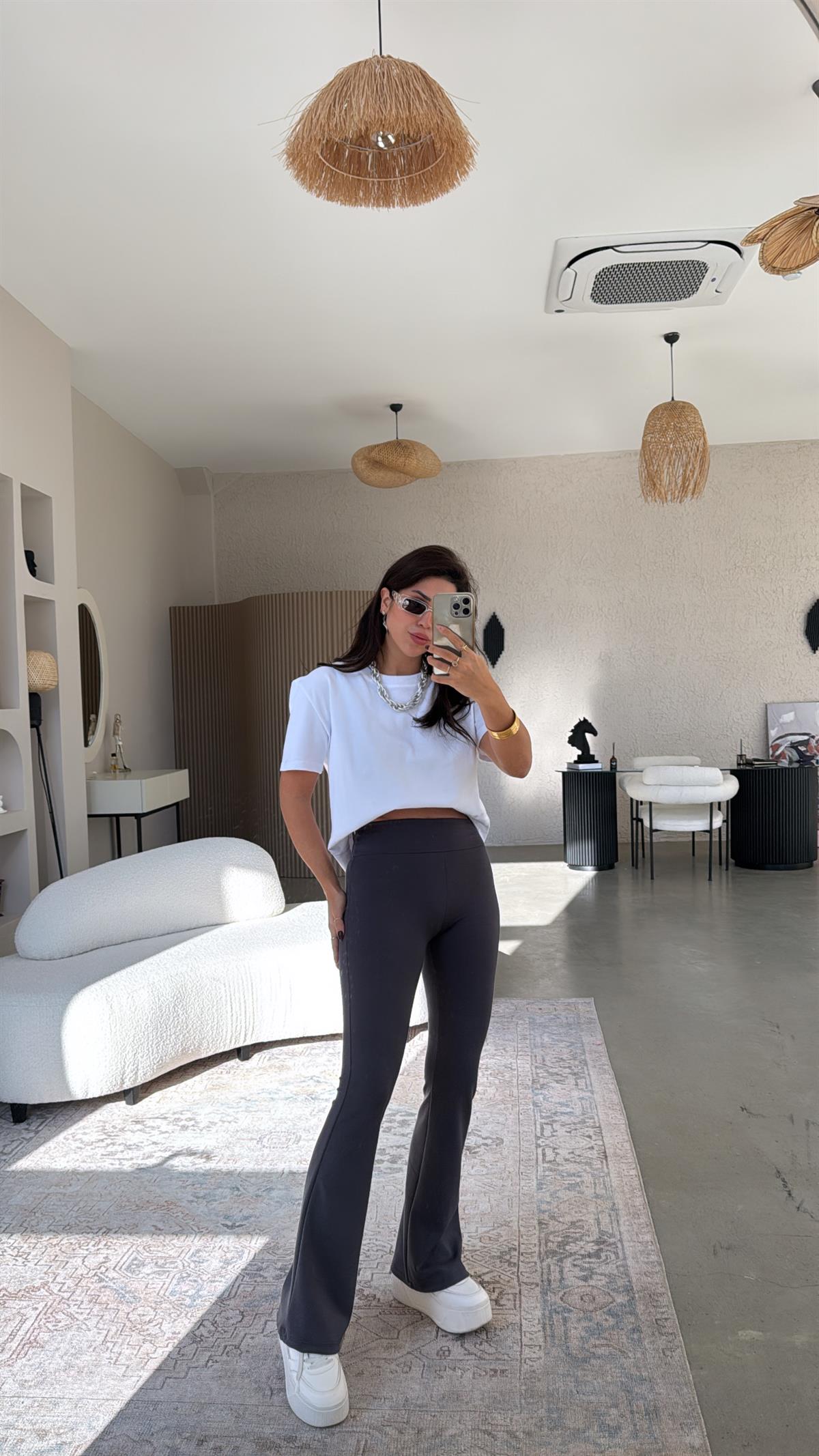 Antrasit Modal İspanyol Tayt